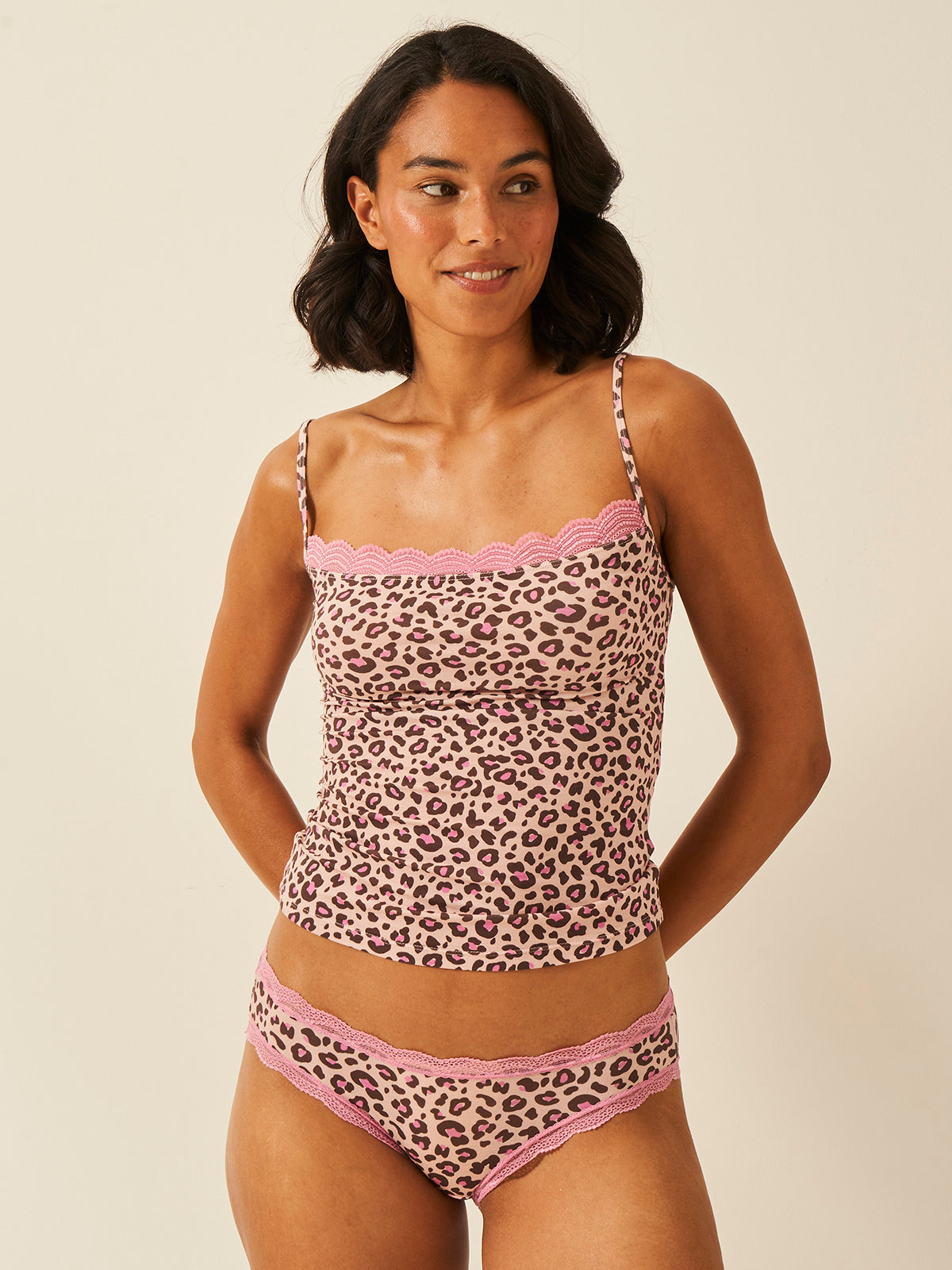 Square Lace Cami - Liquorice Leopard、mySite、bengalsvssteelers