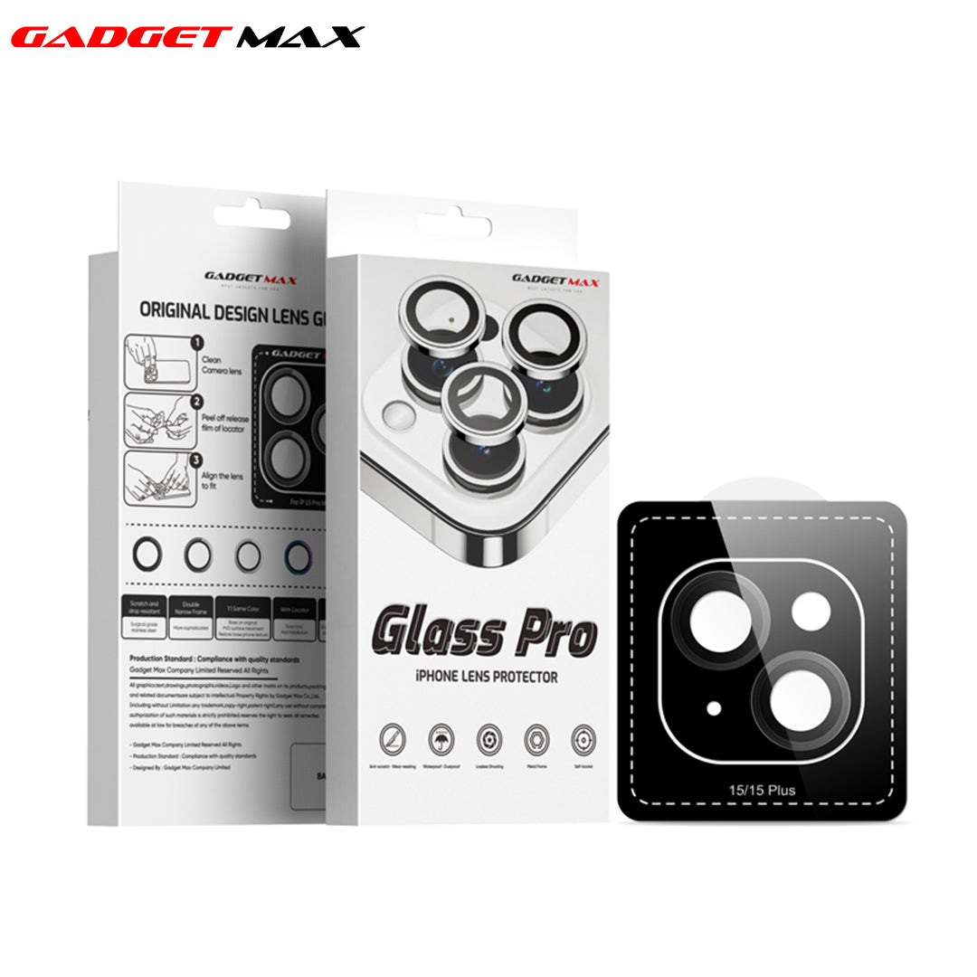 GADGET MAX--GLASS PRO LENS PROTECTOR (ORIGINAL / METAL FRAME ) IPHONE 15 6.1 / IPHONE 15 PLUS 6.7 (2PCS)、mySite、fannypackpong