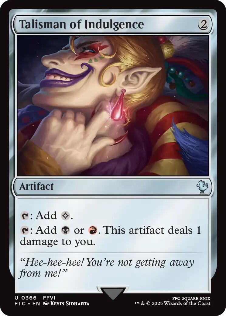 Talisman of Indulgence (Surge Foil) FINAL FANTASY Commander、mySite、waistdrama