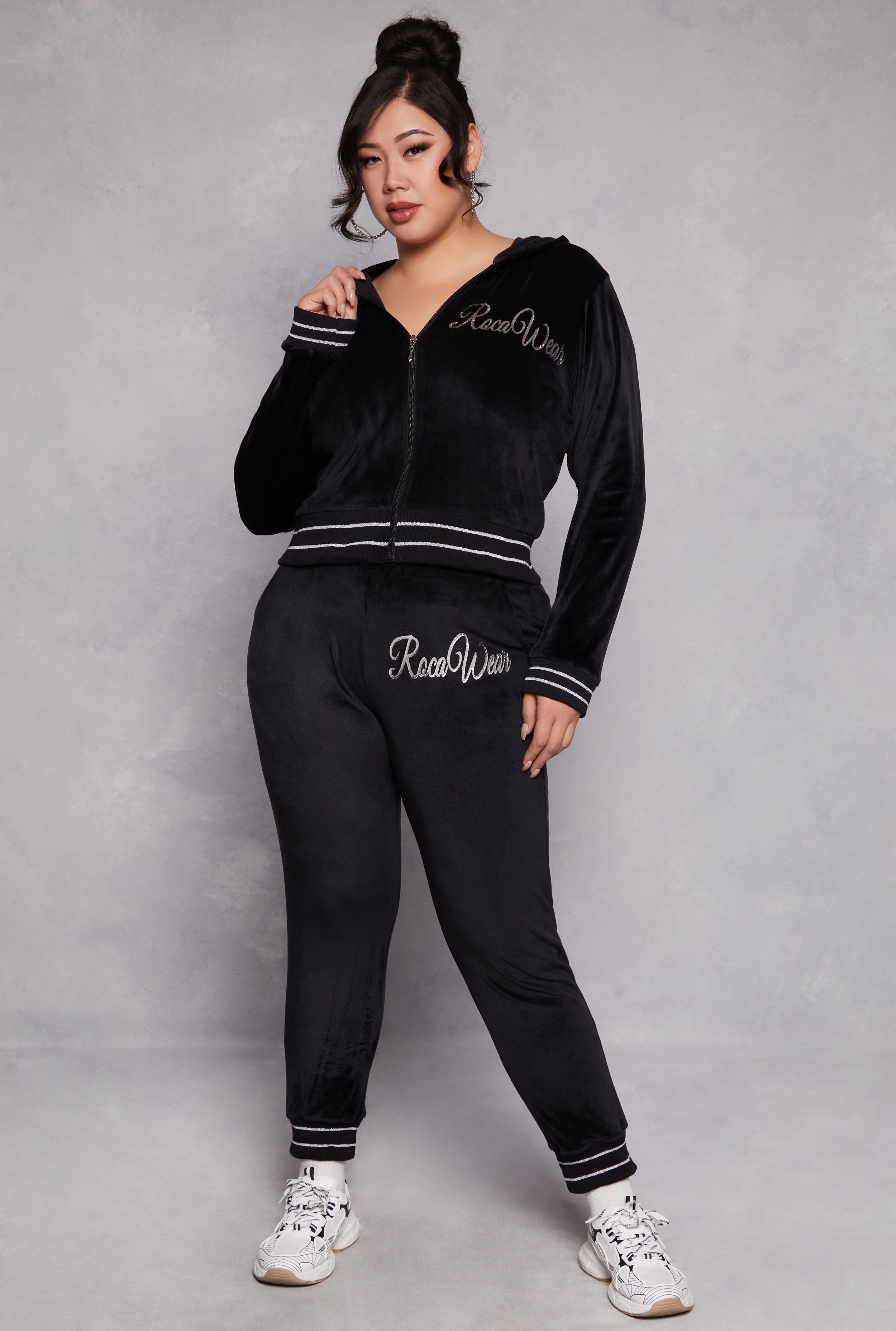 Plus Size Rocawear Velour Zip Front Hoodie、mySite、camillekostekn