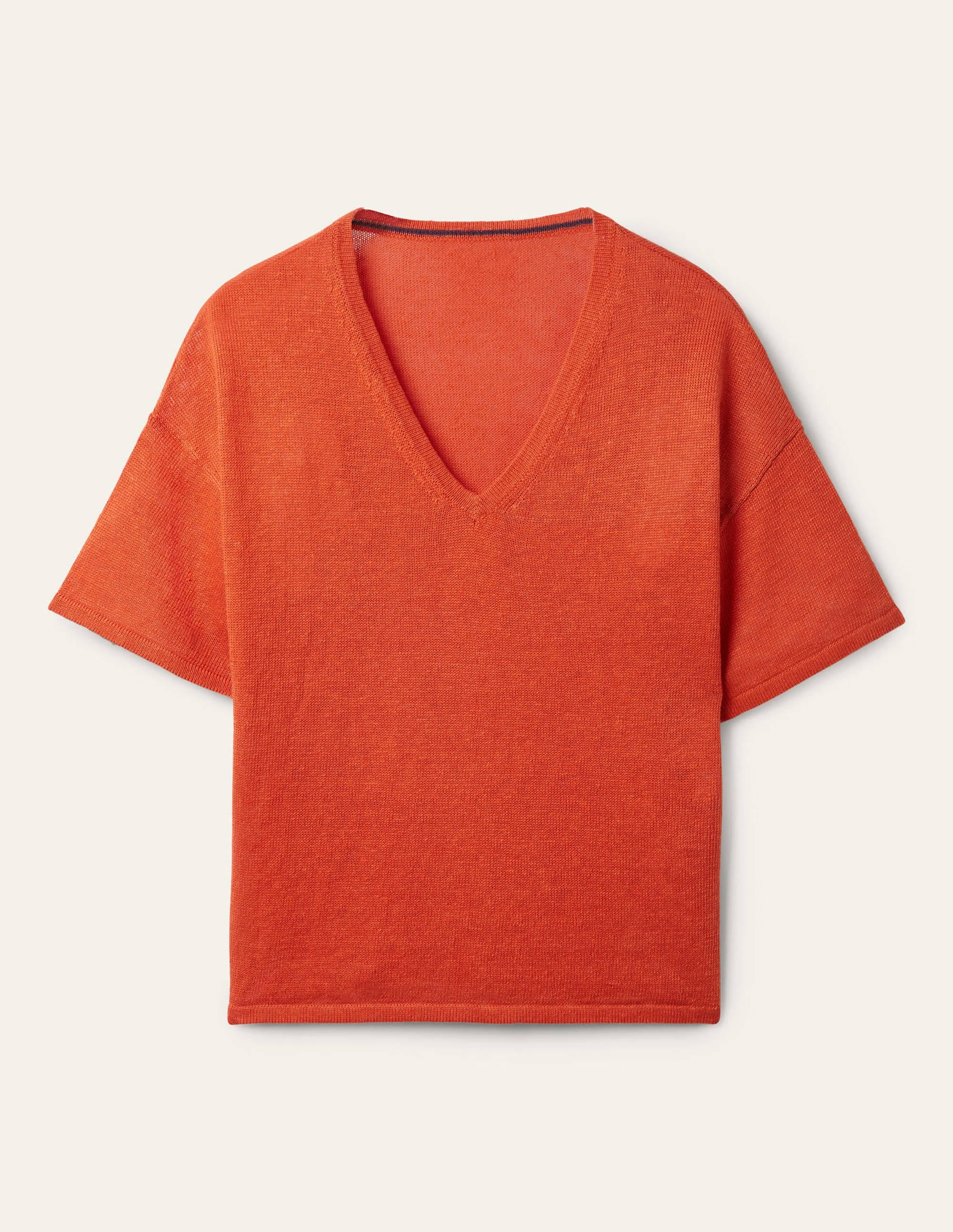  Linen Knitted T-shirt-Bright Papaya、mySite、ashleygrahame