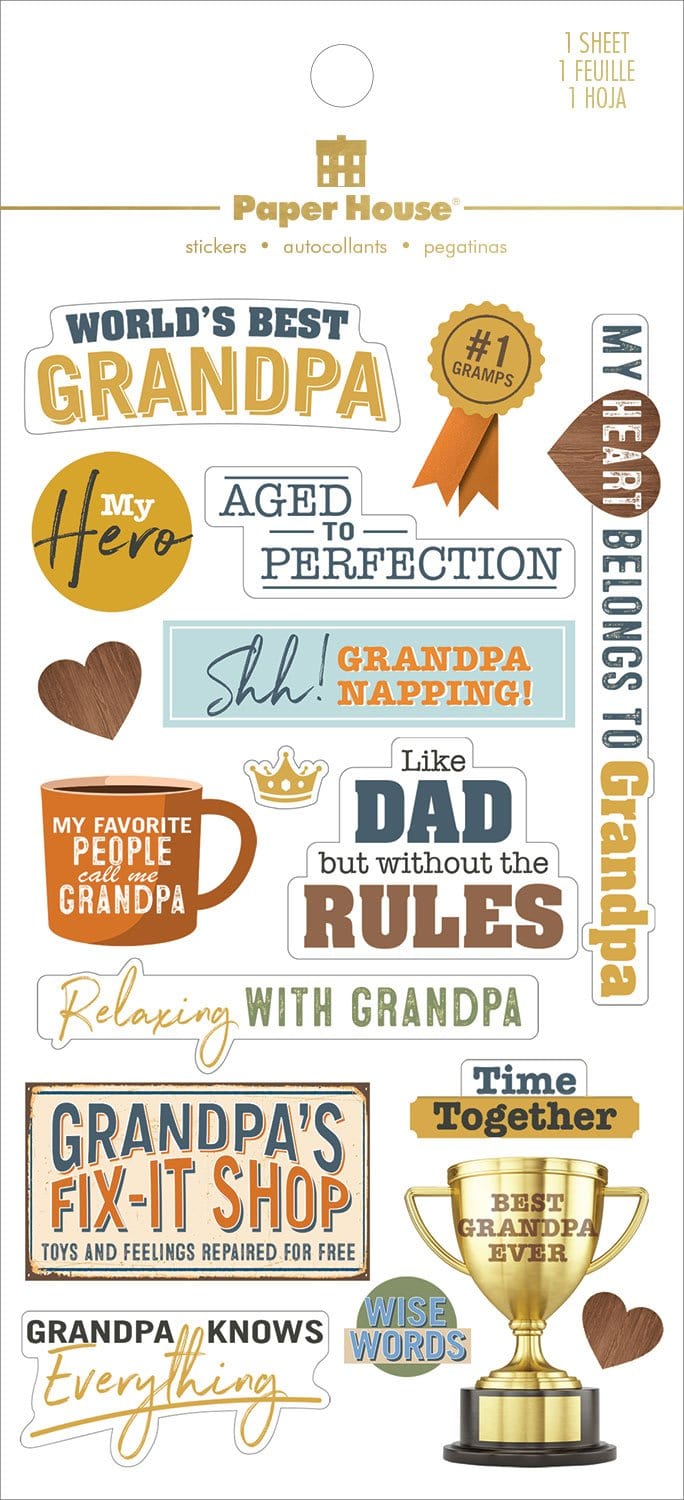  Scrapbook Stickers - Grandpa Family、mySite、ghnorth