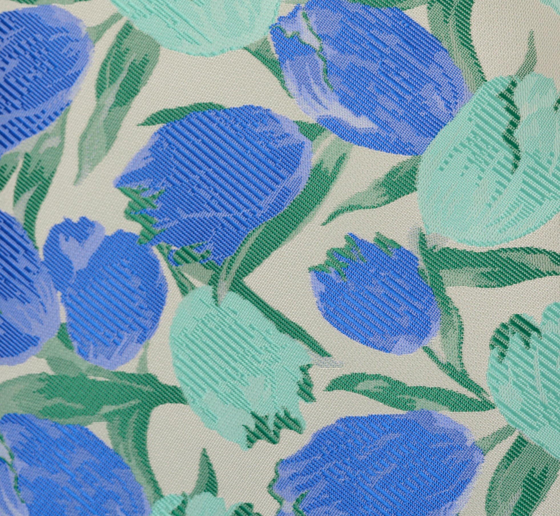 Sleeveless Tulip Jacquard Fit And Flare Midi Dress In Blue Green Multi、mySite、solidvoid