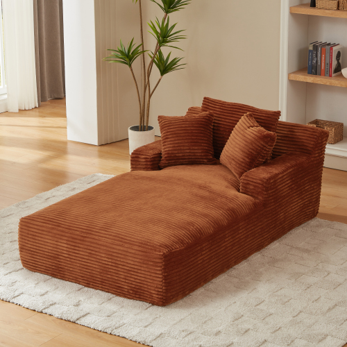  Oversized Chaise Lounge Chair Indoor, Corduroy Upholstered Modern Sofa Couch,No Assembly Required,Comfy Sleeper Sofa for Living Room,Office、、yumabirdnaturehistoryfestival