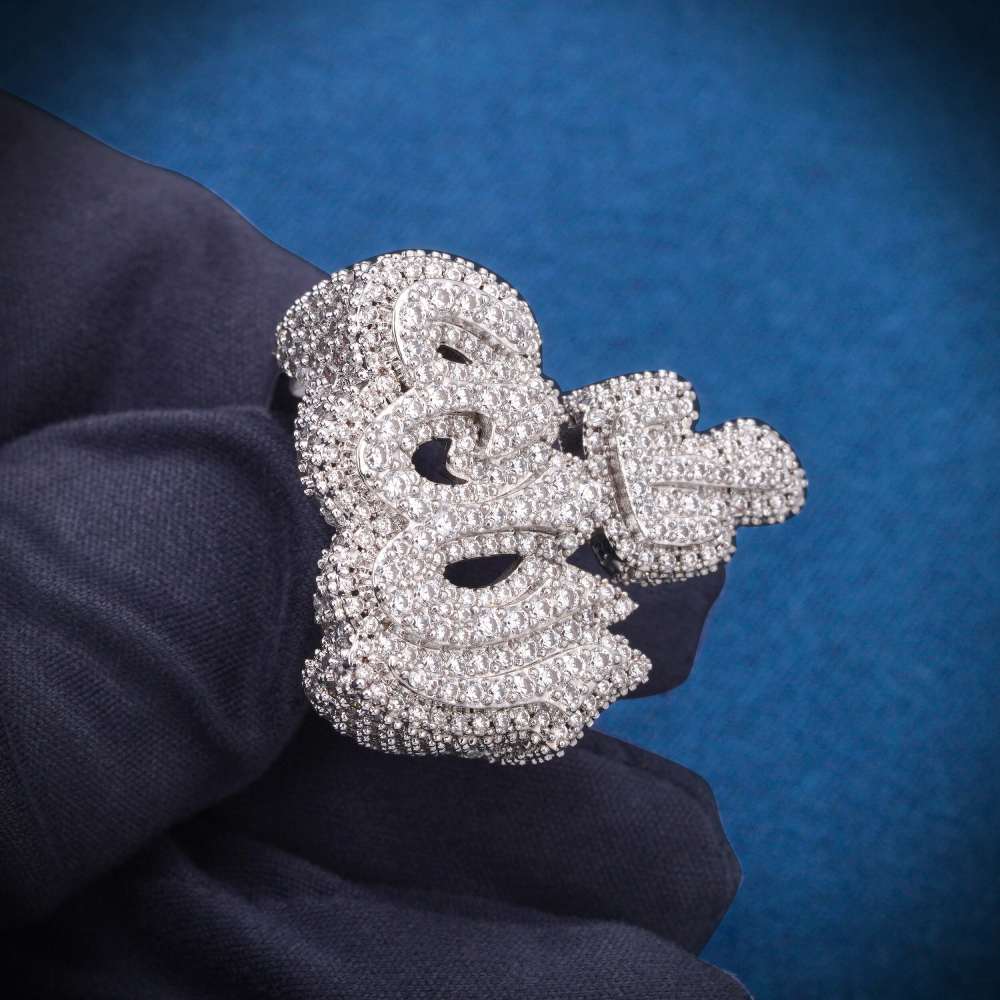 Moissanite Allah Ring 14K White Gold、mySite、hinf8tx79