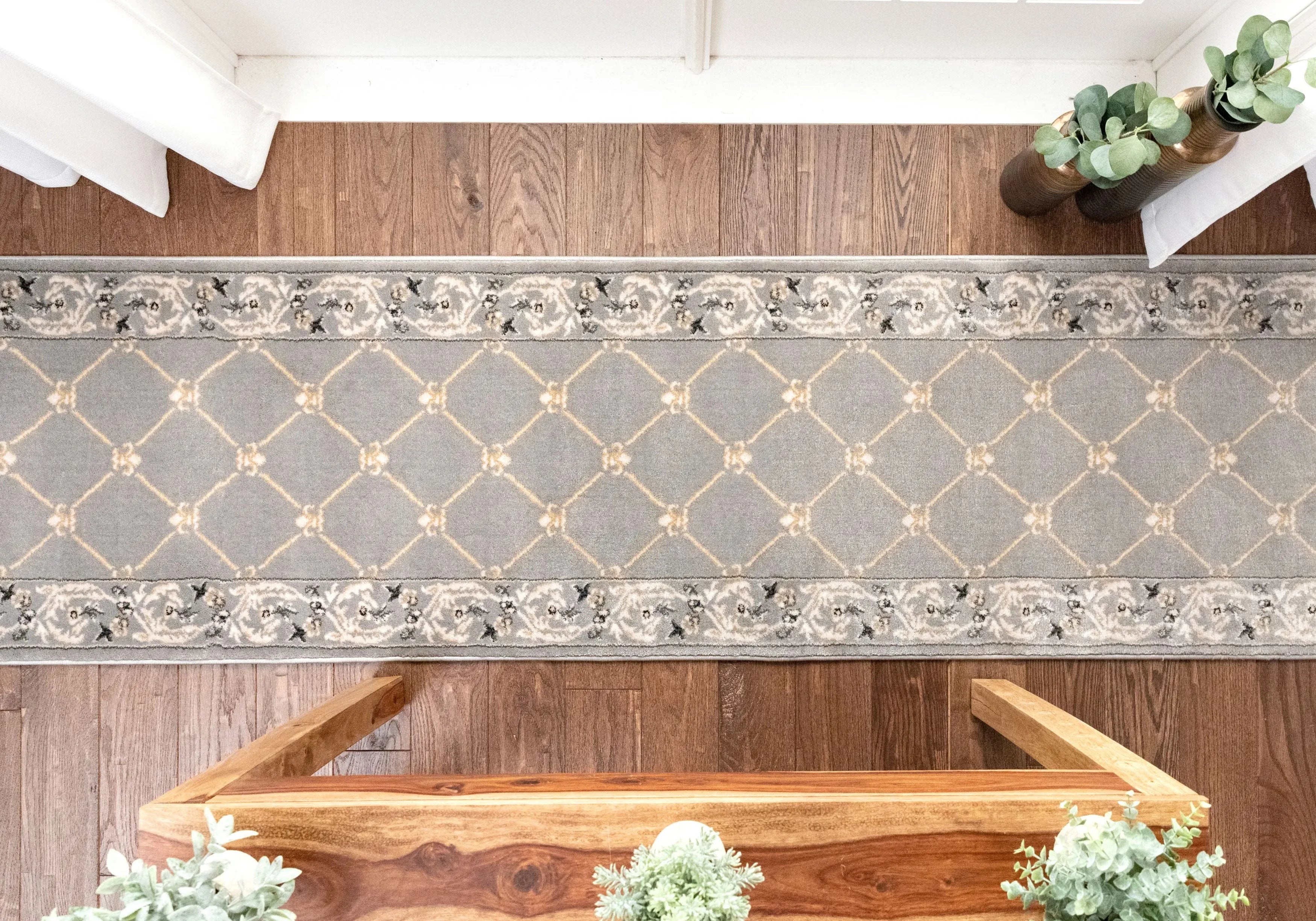 Fleur De Lis Custom Size Runner Traditional Grey Choose Your Width x Choose Your Length Hallway Runner Rug、mySite、gigharbornorthrealestate