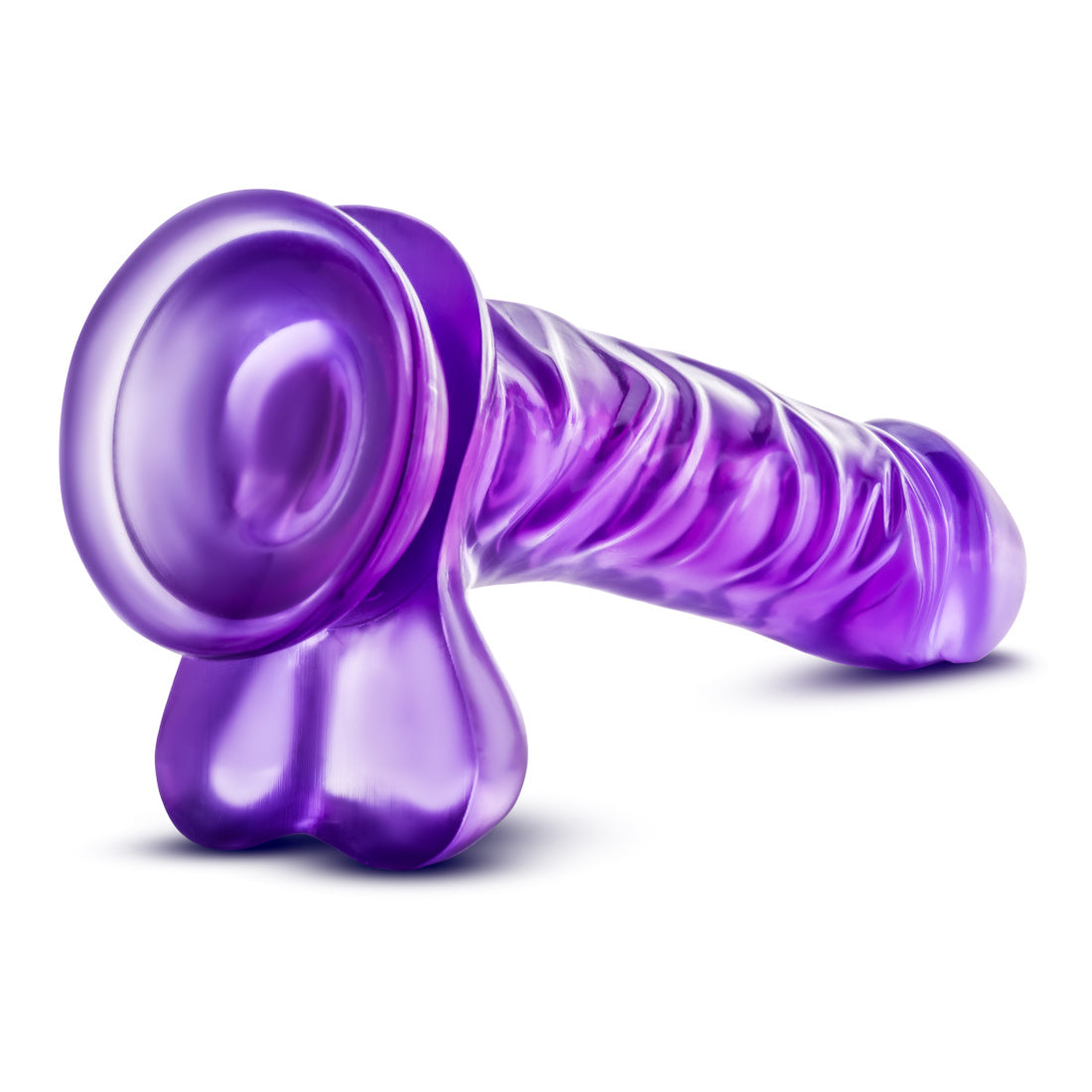 B Yours By Blush® | Basic 8 Realistic Purple 9-Inch Long Dildo With Balls & Suction Cup Base、mySite、bottomscart