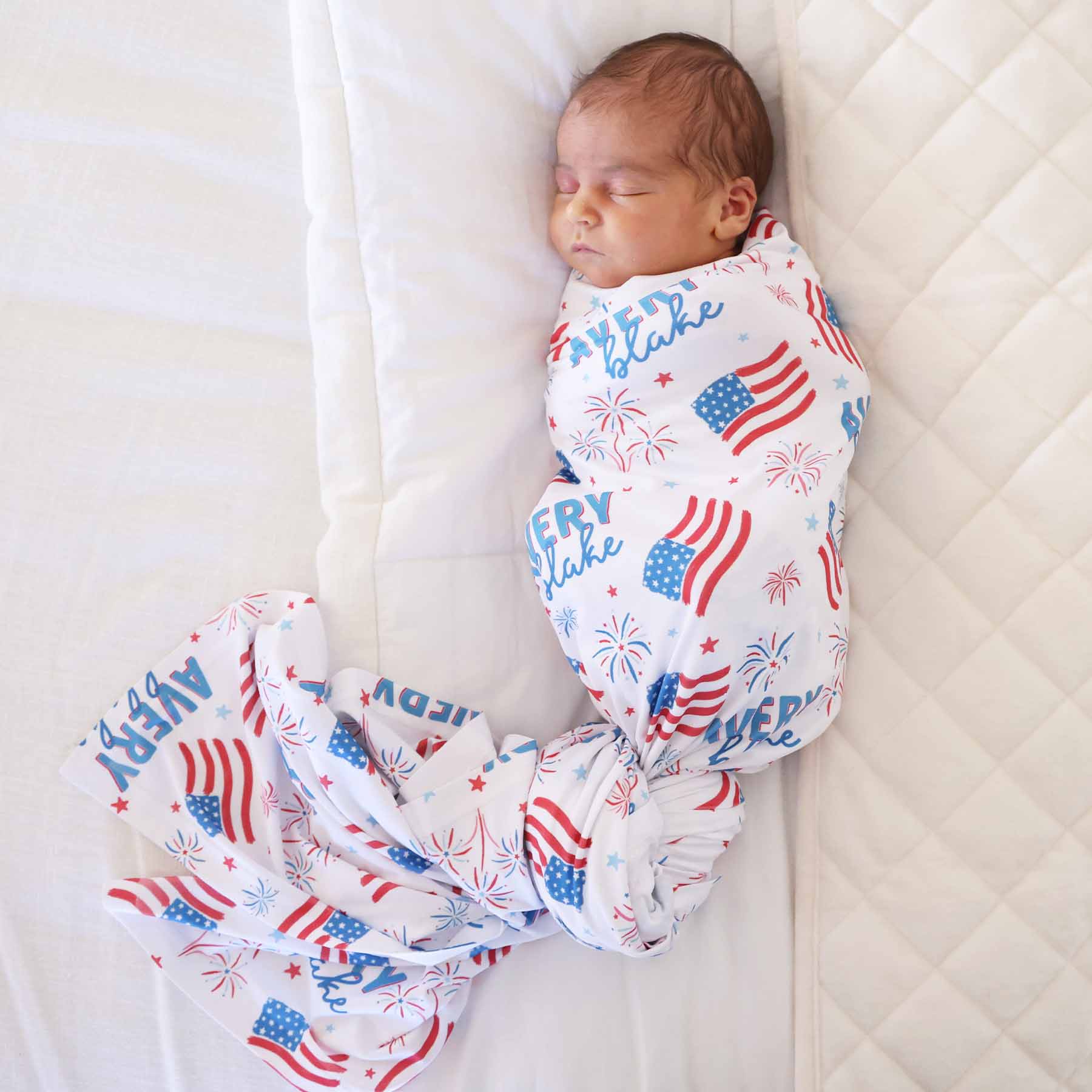  Fireworks & Freedom Personalized Swaddle Blanket、mySite、layawaytickets