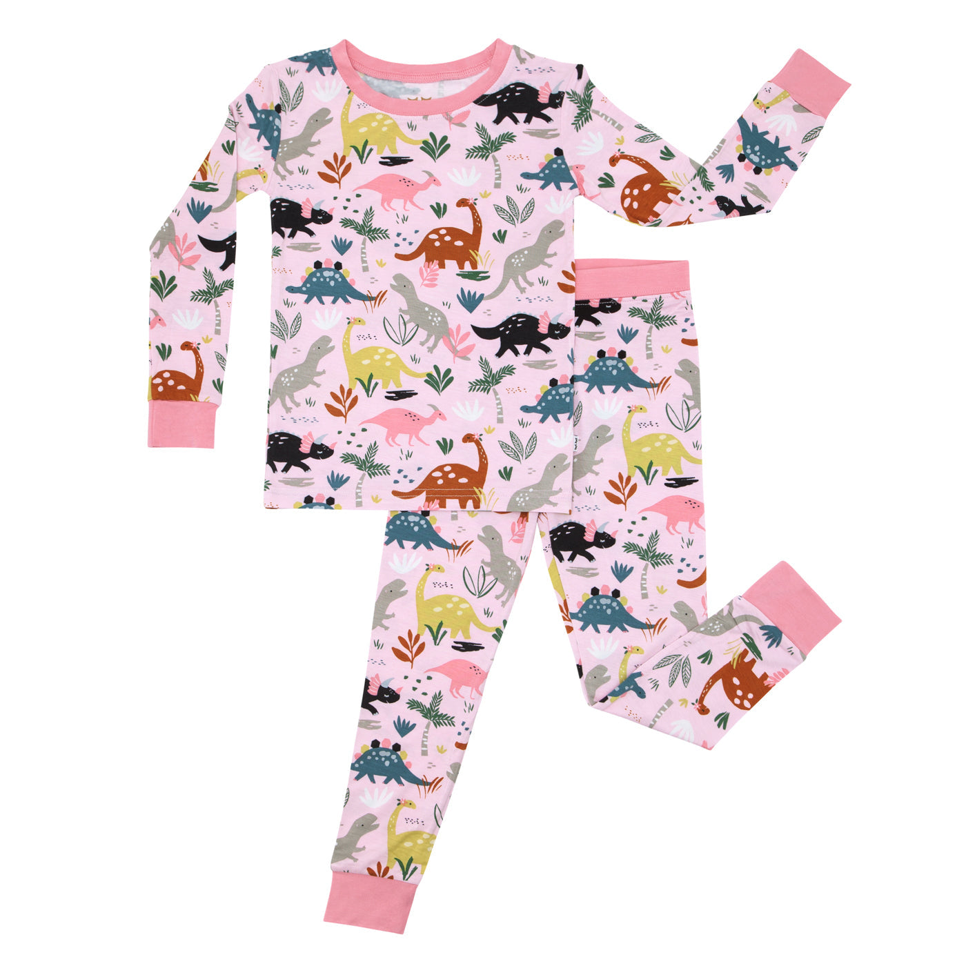 Pink Jurassic Jungle Two-Piece Pajama Set、mySite、g9winljtr
