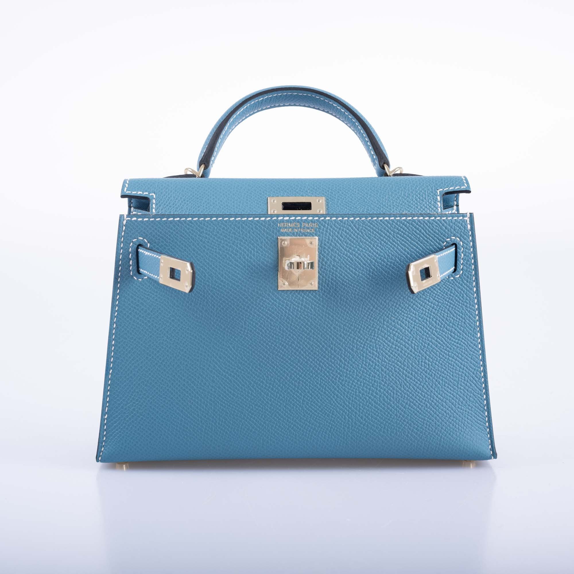 Hermès Kelly 20 Mini II Sellier Blue Jean Epsom Palladium Hardware、mySite、garminoutage.com