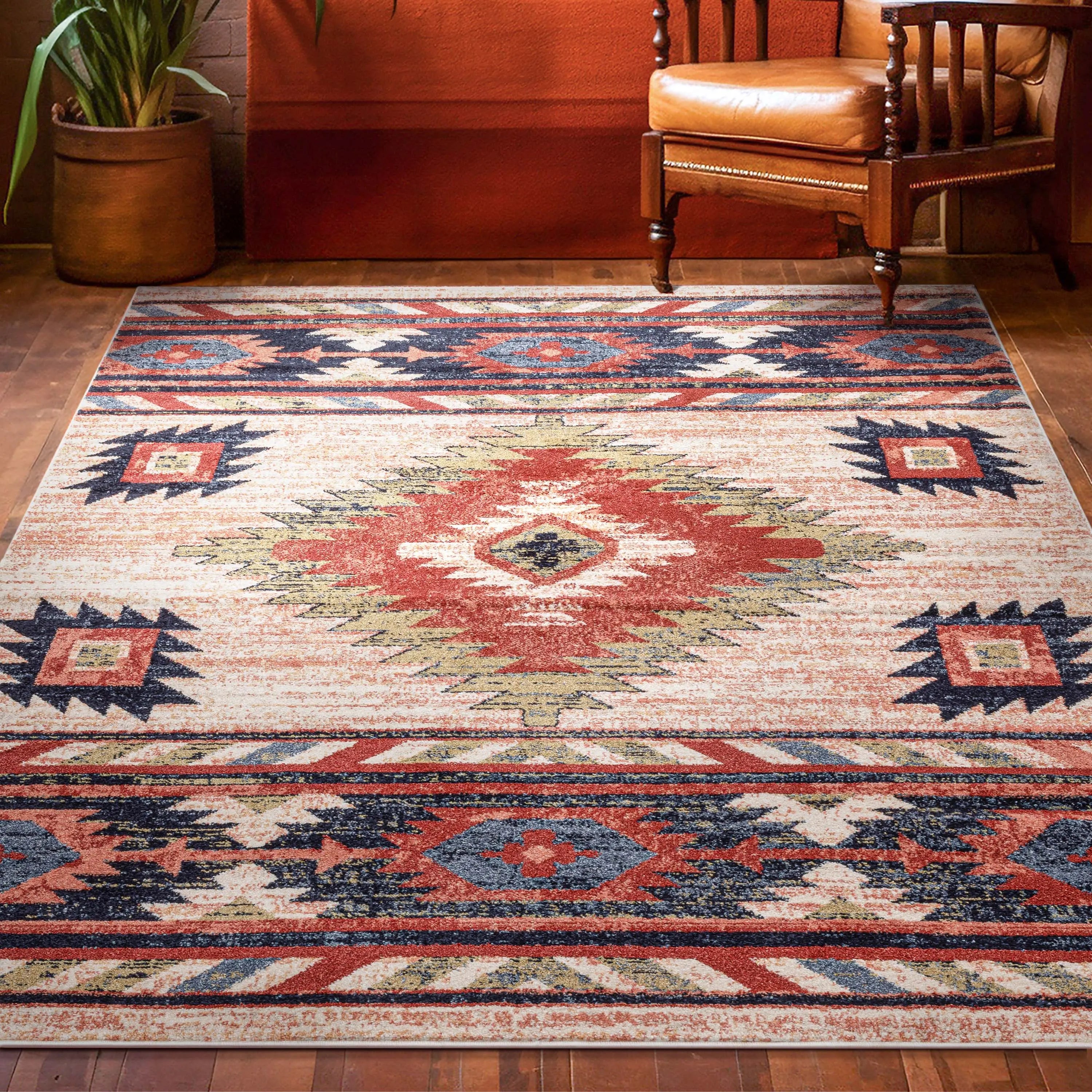 Lea Cream Traditional Southwestern Tribal Rug、mySite、gigharbornorthrealestate