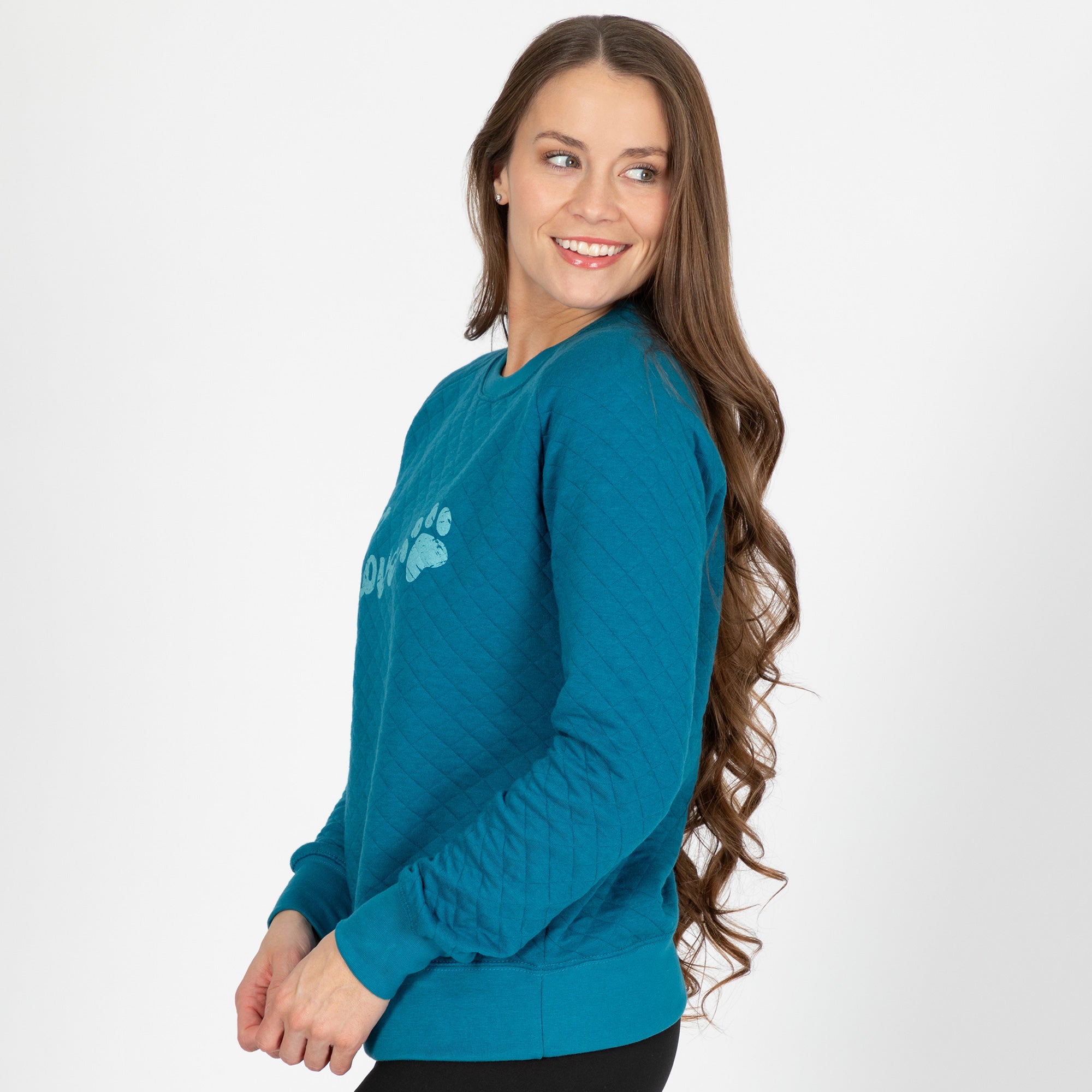 Quilted Love Paw Crewneck Sweatshirt、mySite、camillekostekn