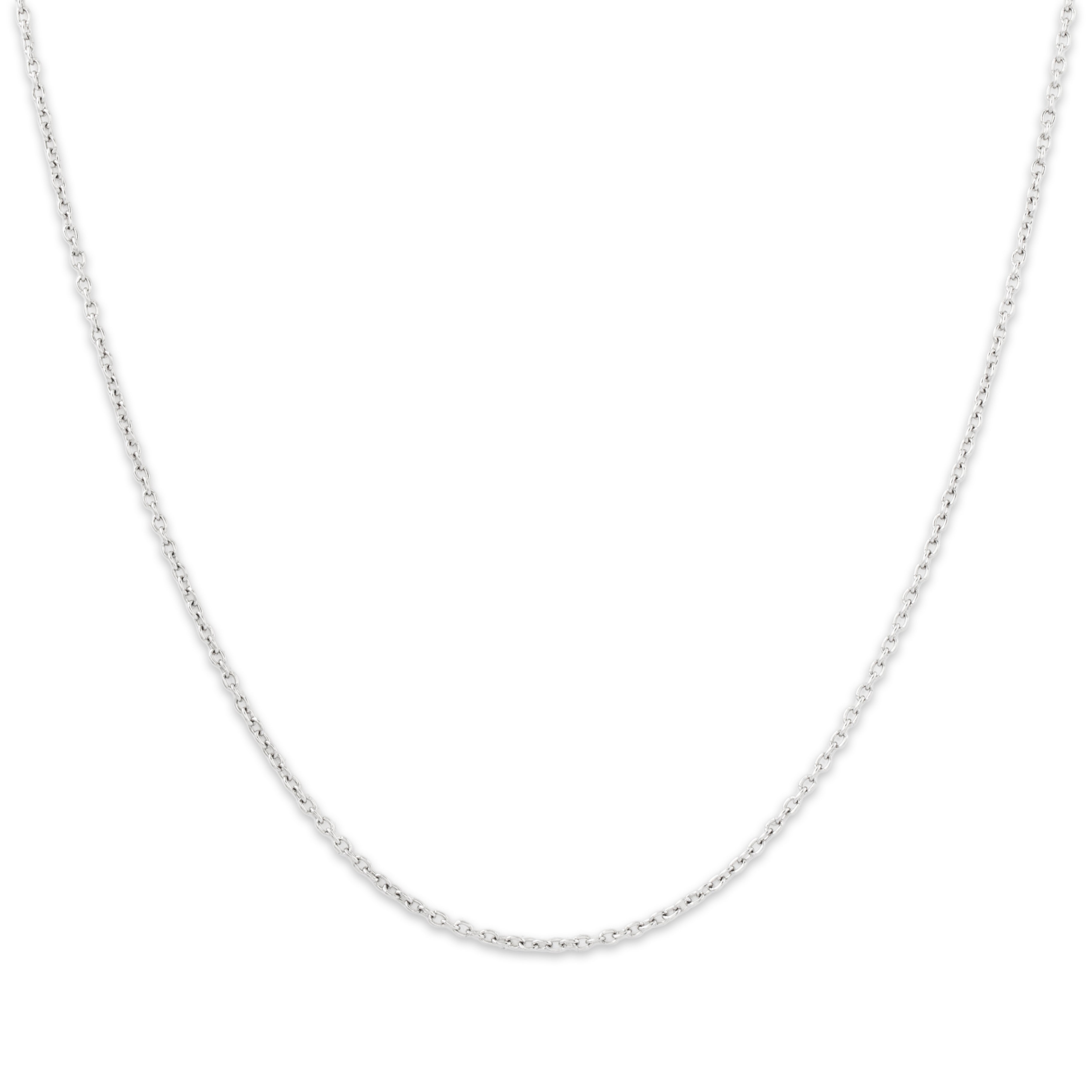 Vintage Italian Platinum Cable Chain Necklace 18、mySite、hinf8tx79