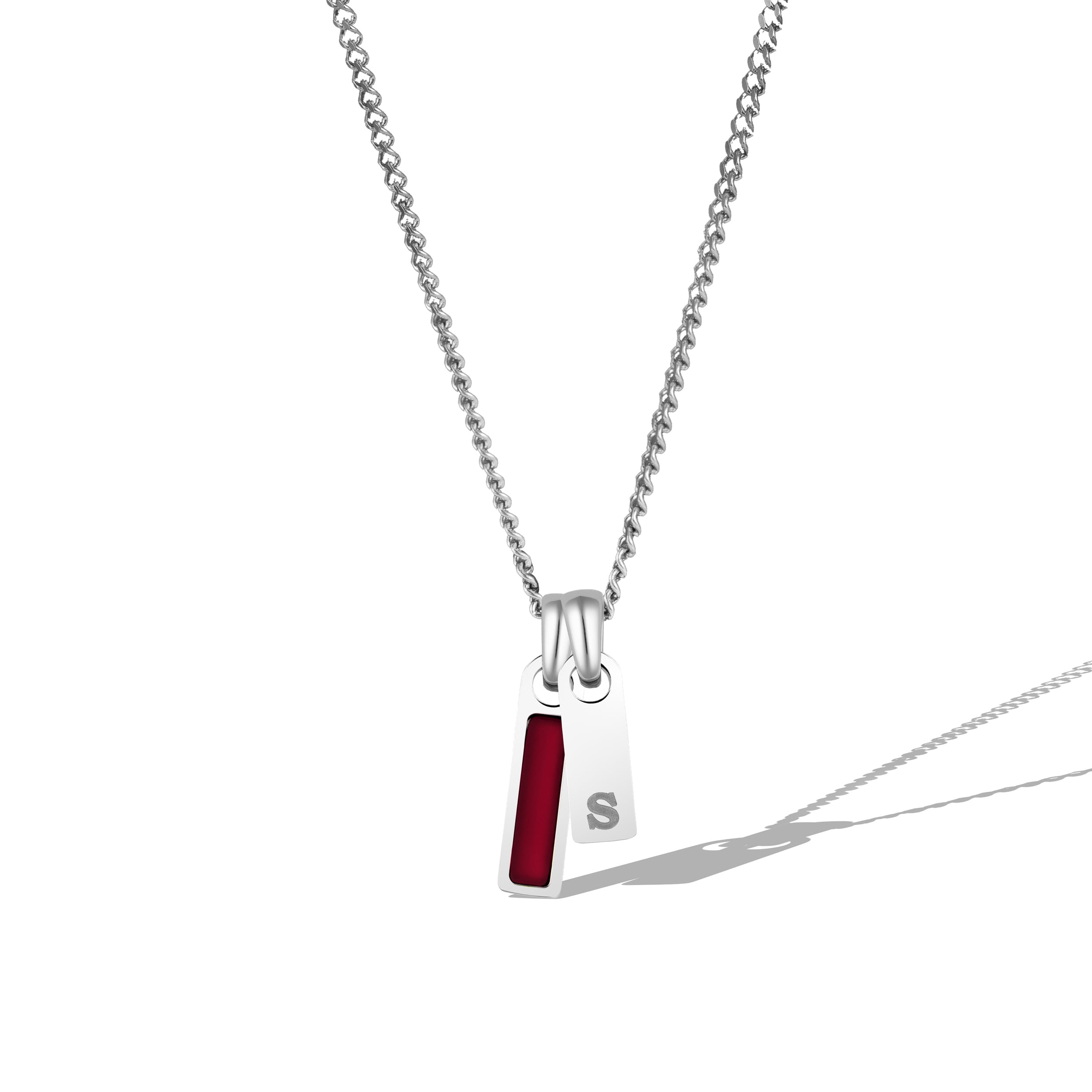 Birthstone & Initial Tag Necklace - Silver、mySite、botmansion