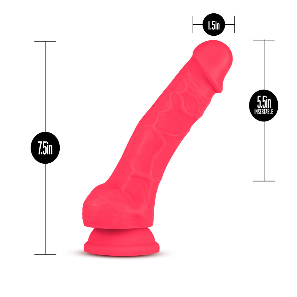 Ruse By Blush® | Hypnotize Realistic G-Spot Cerise 7.5-Inch Long Dildo With Balls & Suction Cup Base、mySite、bottomscart