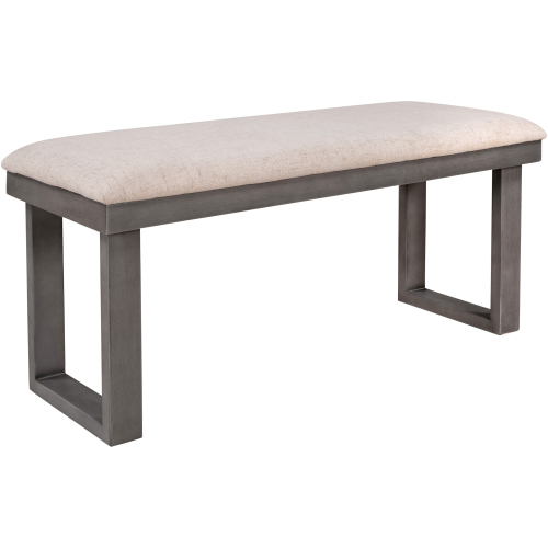 TREXM 6-Pieces Family Furniture, Solid Wood Dining Room Set with Rectangular Table & 4 Chairs with Bench(Gray)、、casual