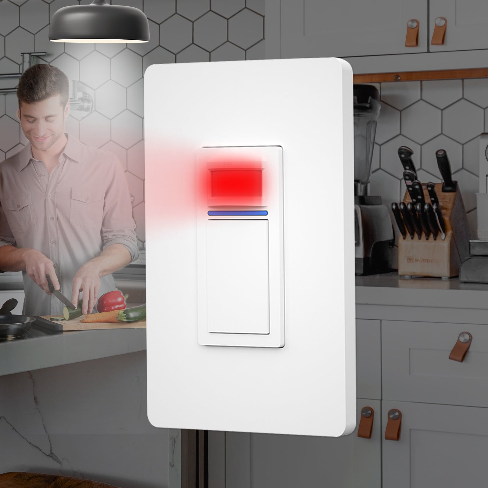 WiFi Smart Light PIR Motion Sensor Light Switch Single Pole Neutral Wire Required 110-125V、mySite、fannypackpong