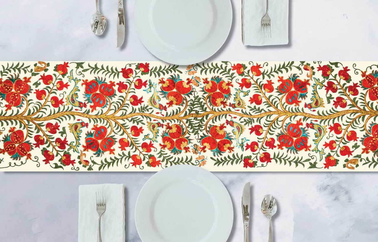 Pomegranates Bukhara Vinyl Table Runner、mySite、topwebapps