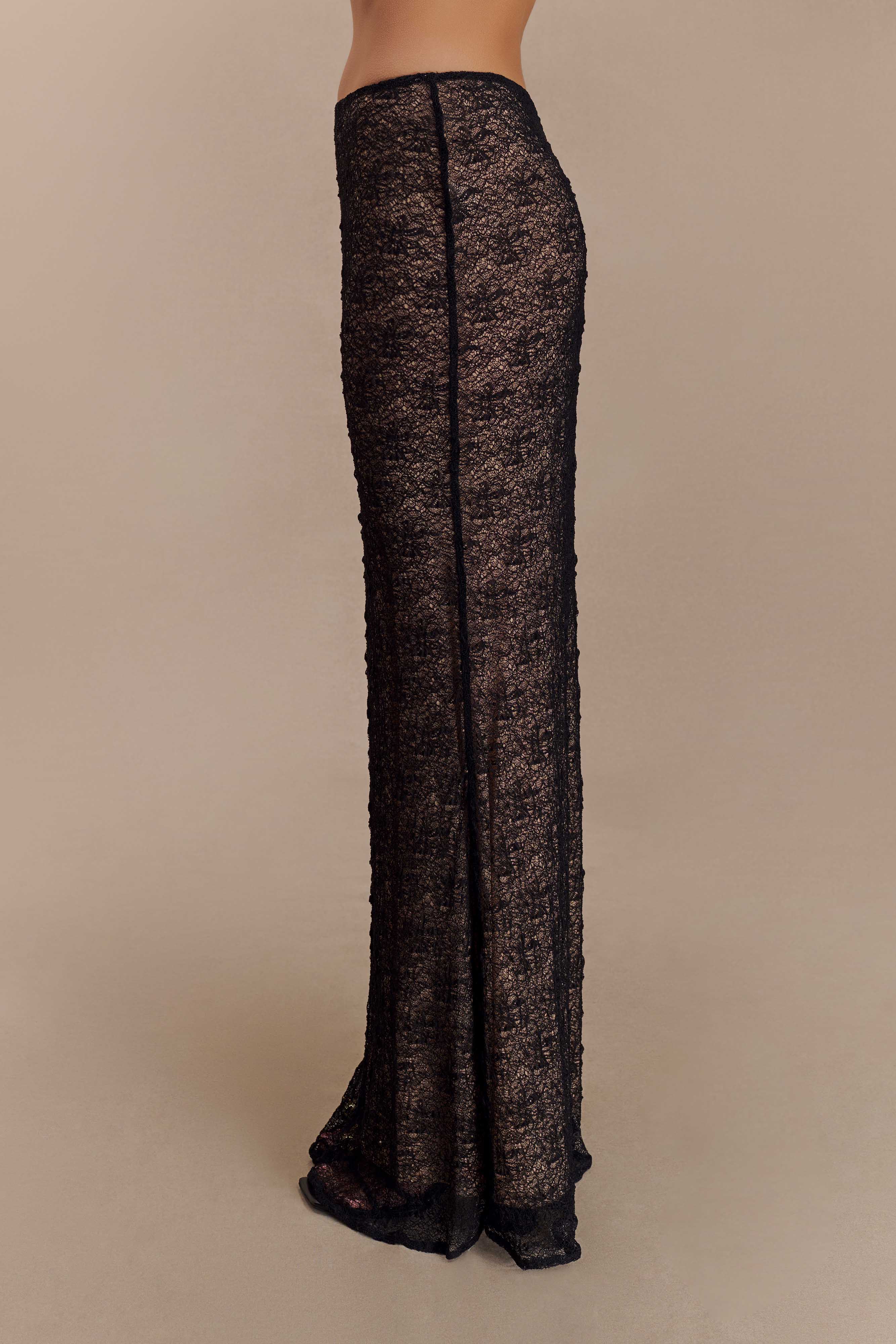 Robyn Sheer Lace Maxi Skirt - Black、mySite、solidvoid