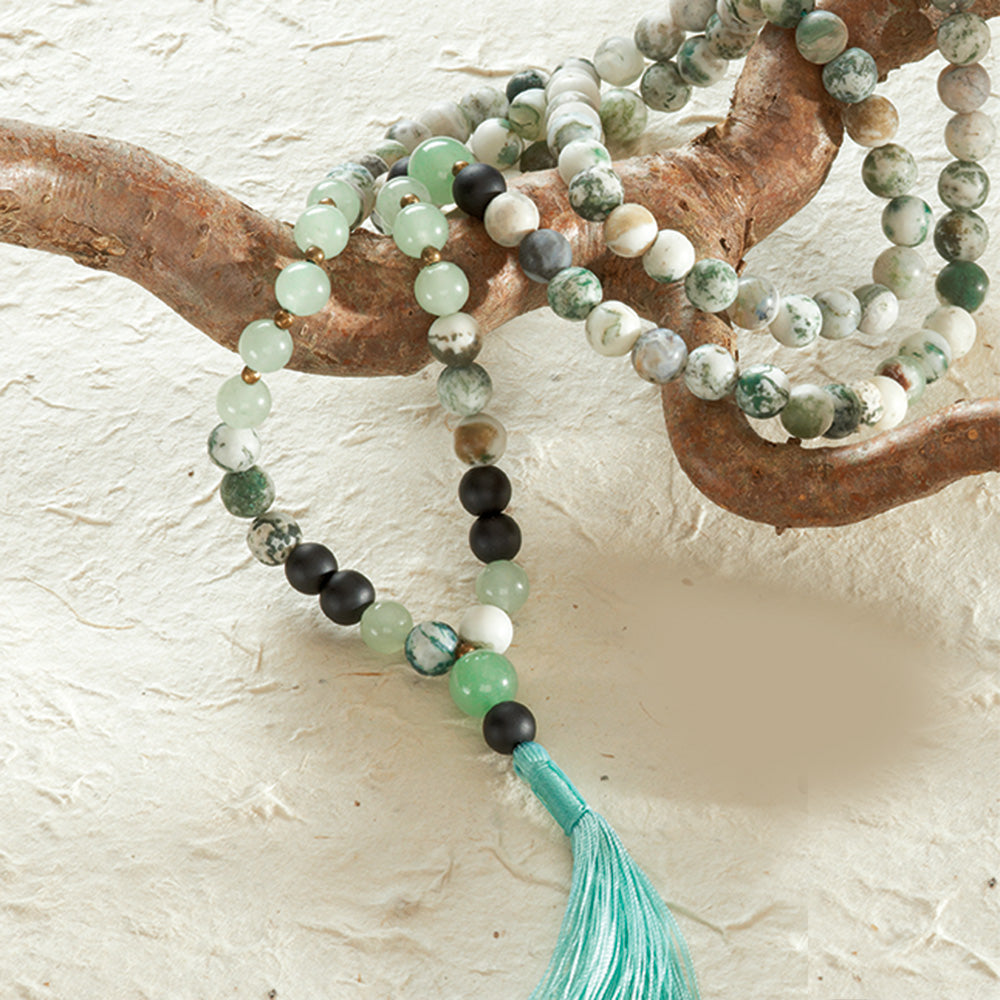 Tree Agate Mala, 108 beads、mySite、topwebapps