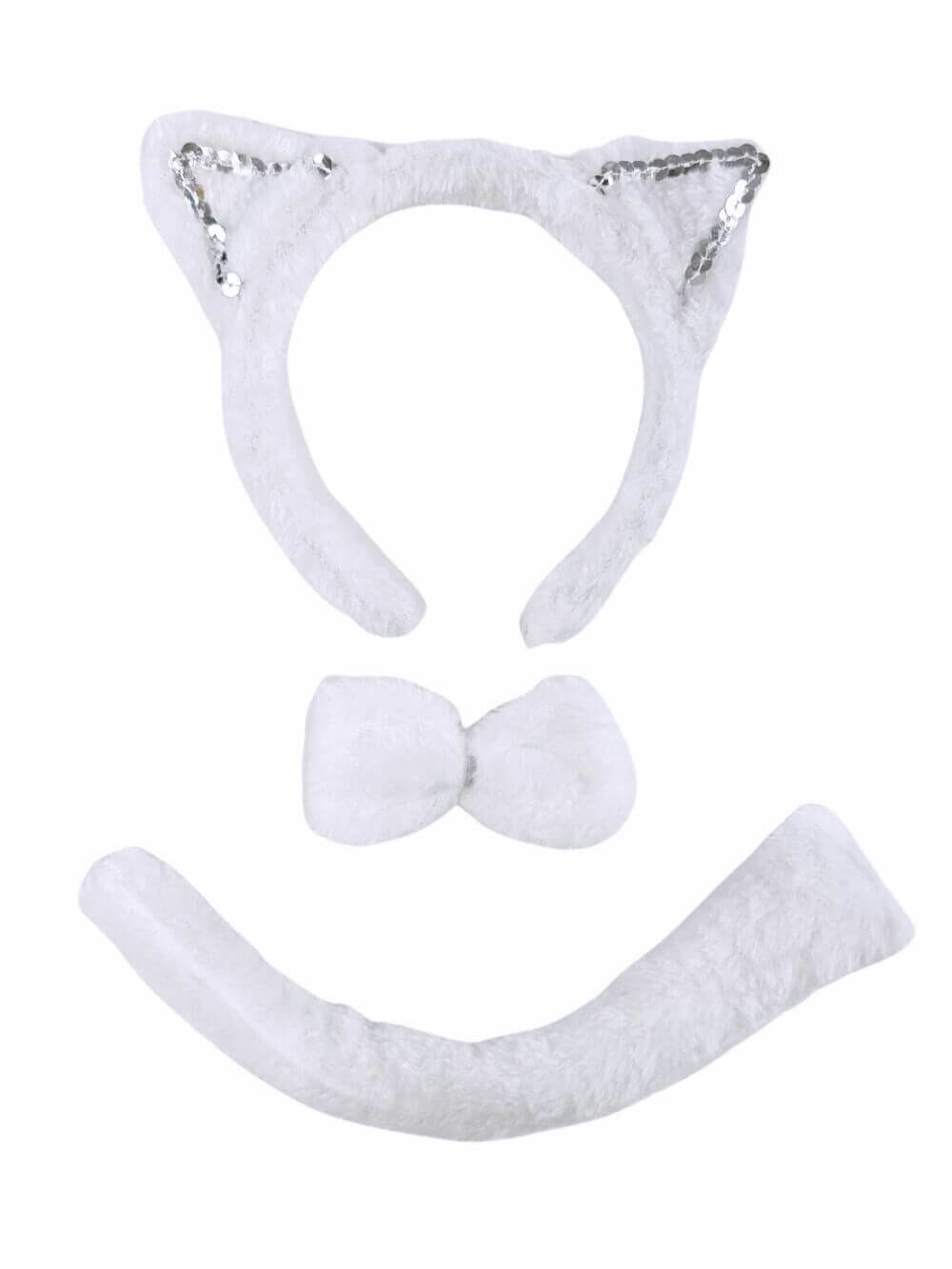 White Cat Girls Headband Ears, Kid or Adult Size Costume Accessories、mySite、camillekostekn