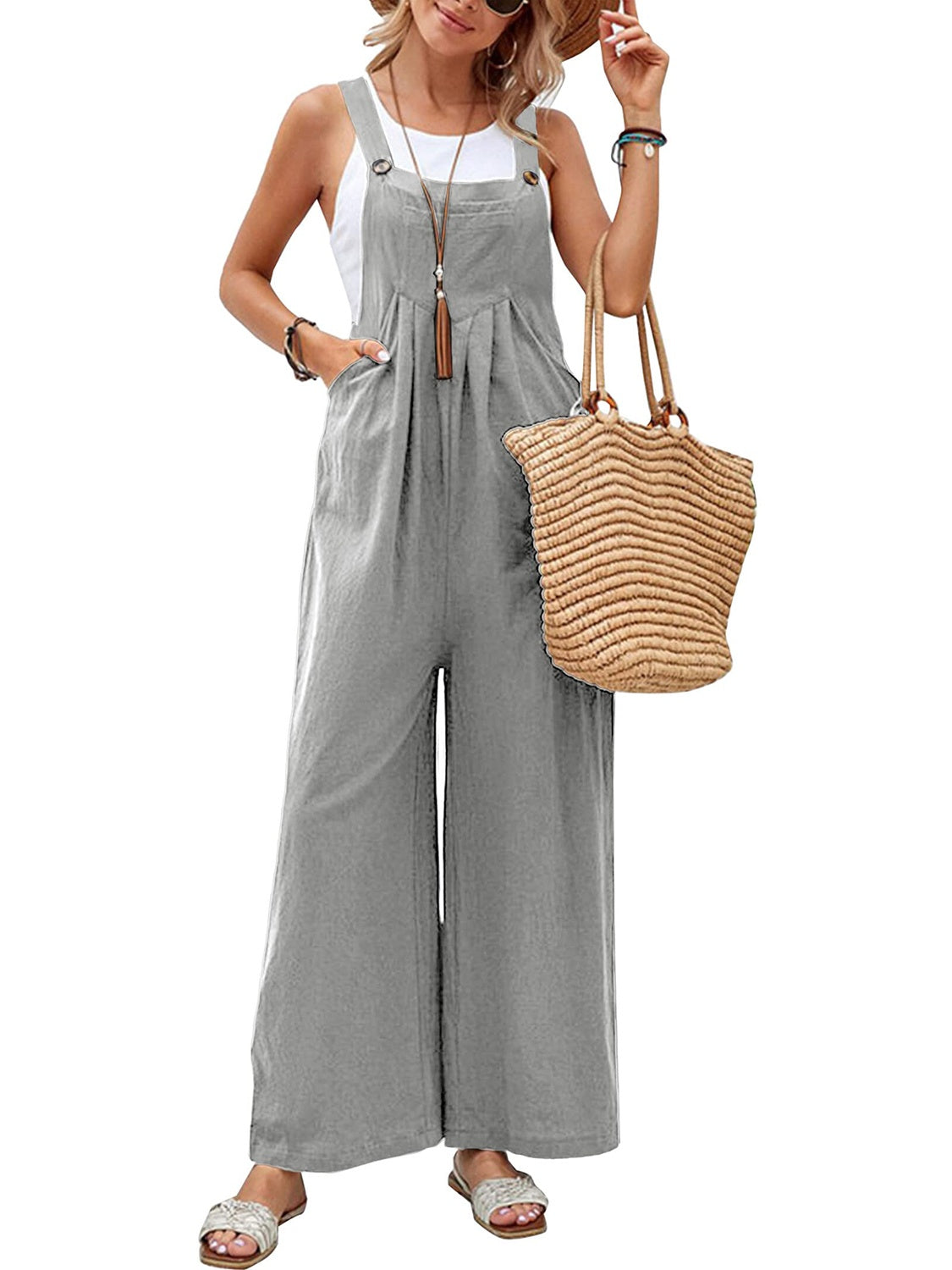  Full Size Square Neck Wide Strap Overalls、mySite、justintrudeaud