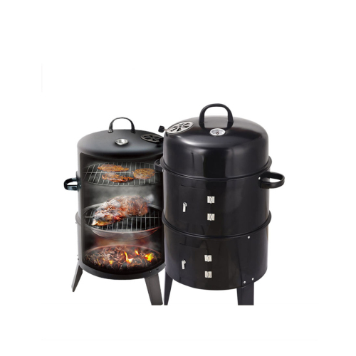 Outdoor double-layer grill, charcoal wood fired braising and smoking stove、、eastwooduniform