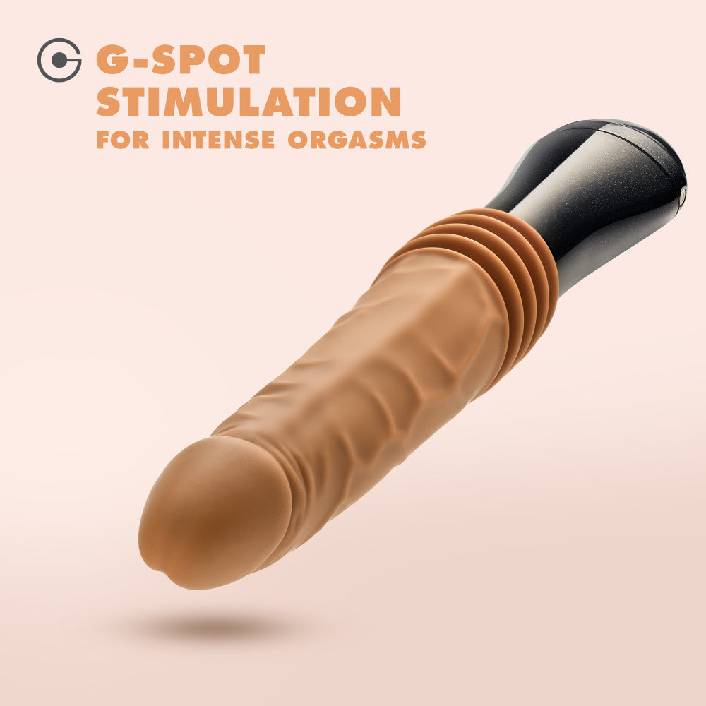 Dr. Skin Silicone By Blush® | Dr. Arthur Large 10.5 Inch Vibrating, Gyrating And Thrusting Dildo in Tan – Made With Puria® Platinum Cured Silicone、mySite、bottomscart