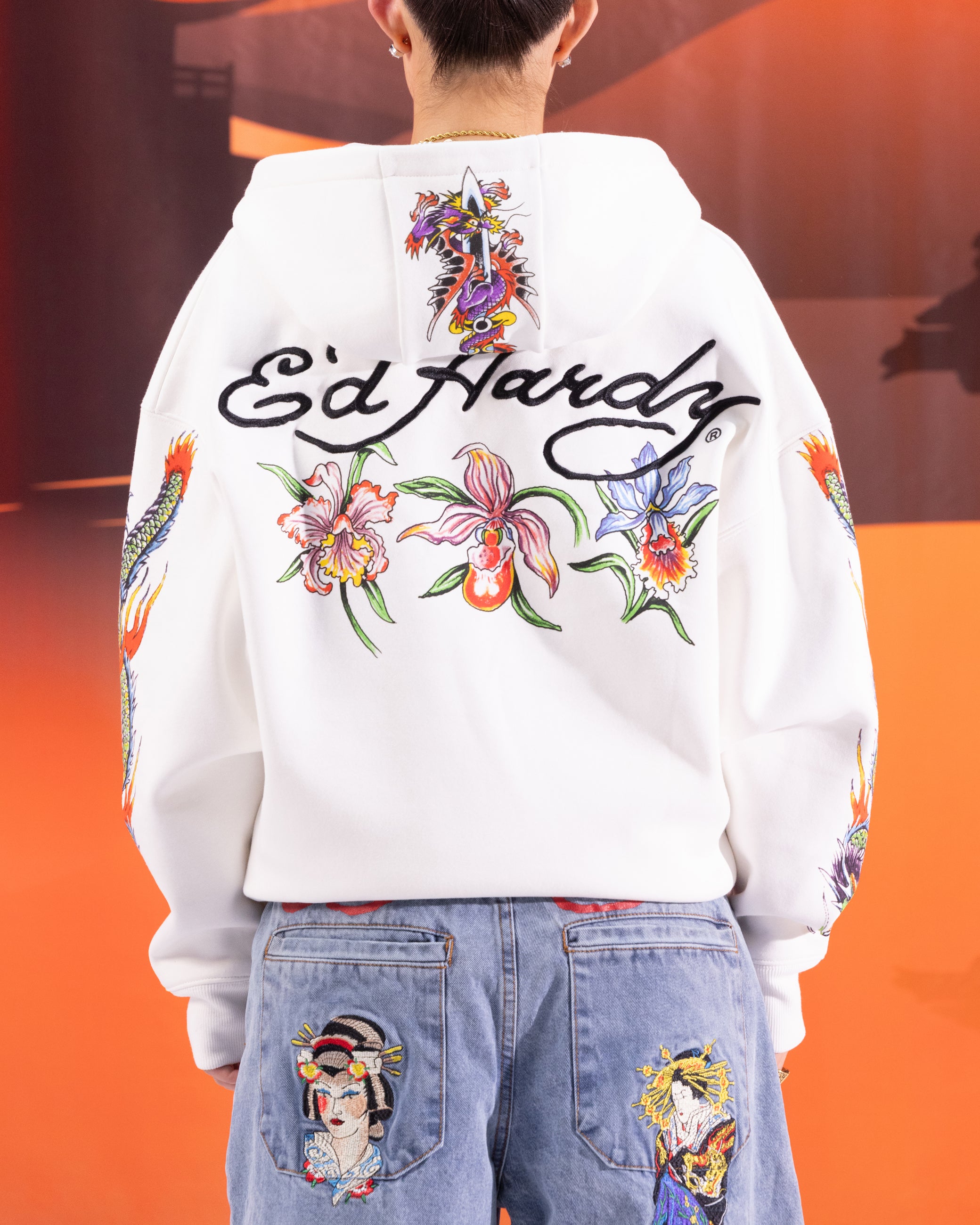 Ed Hardy Floral Zip Hoodie Off White、mySite、zt4zffjzw