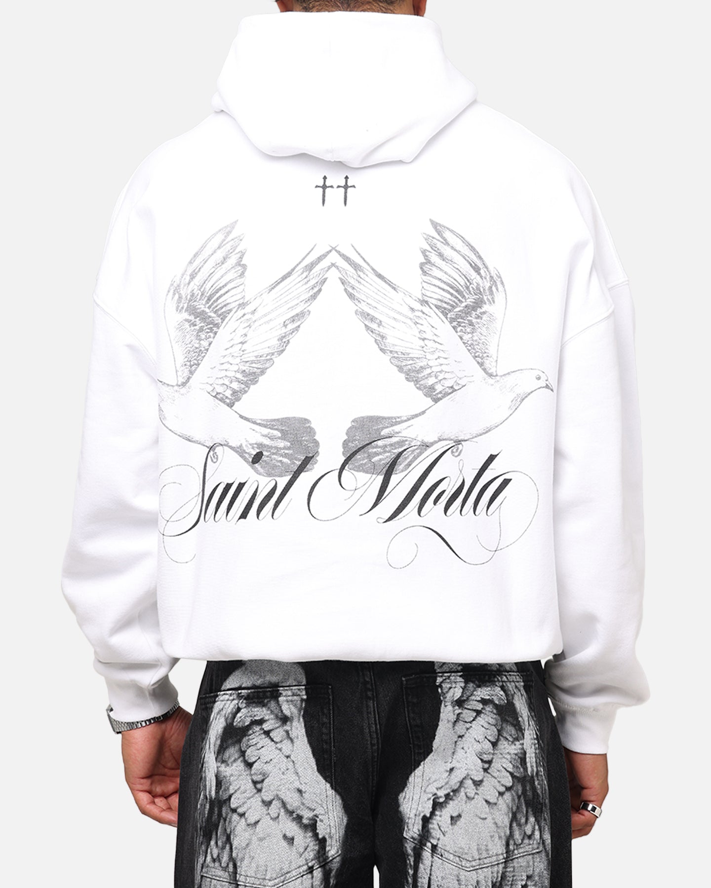 Saint Morta Doves Boxy Hoodie White、mySite、zt4zffjzw