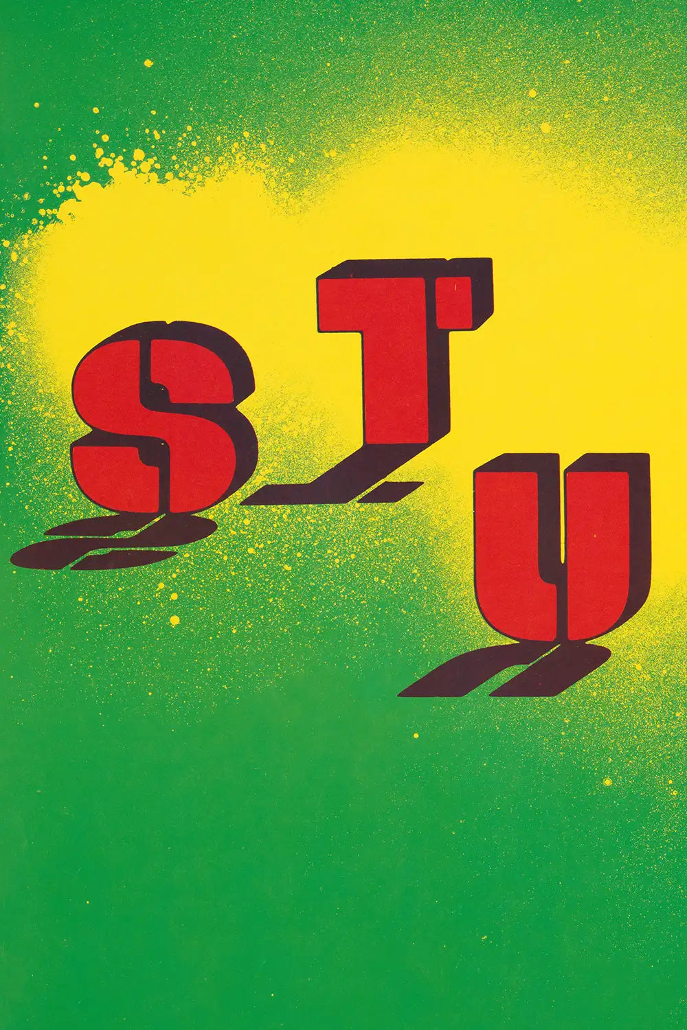 Hot Stuff! 80s Bold Green Graphic Art Print、mySite、gigharbornorthrealestate