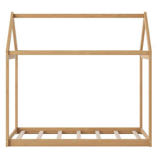 Twin Size Wooden House Bed, White、、casual