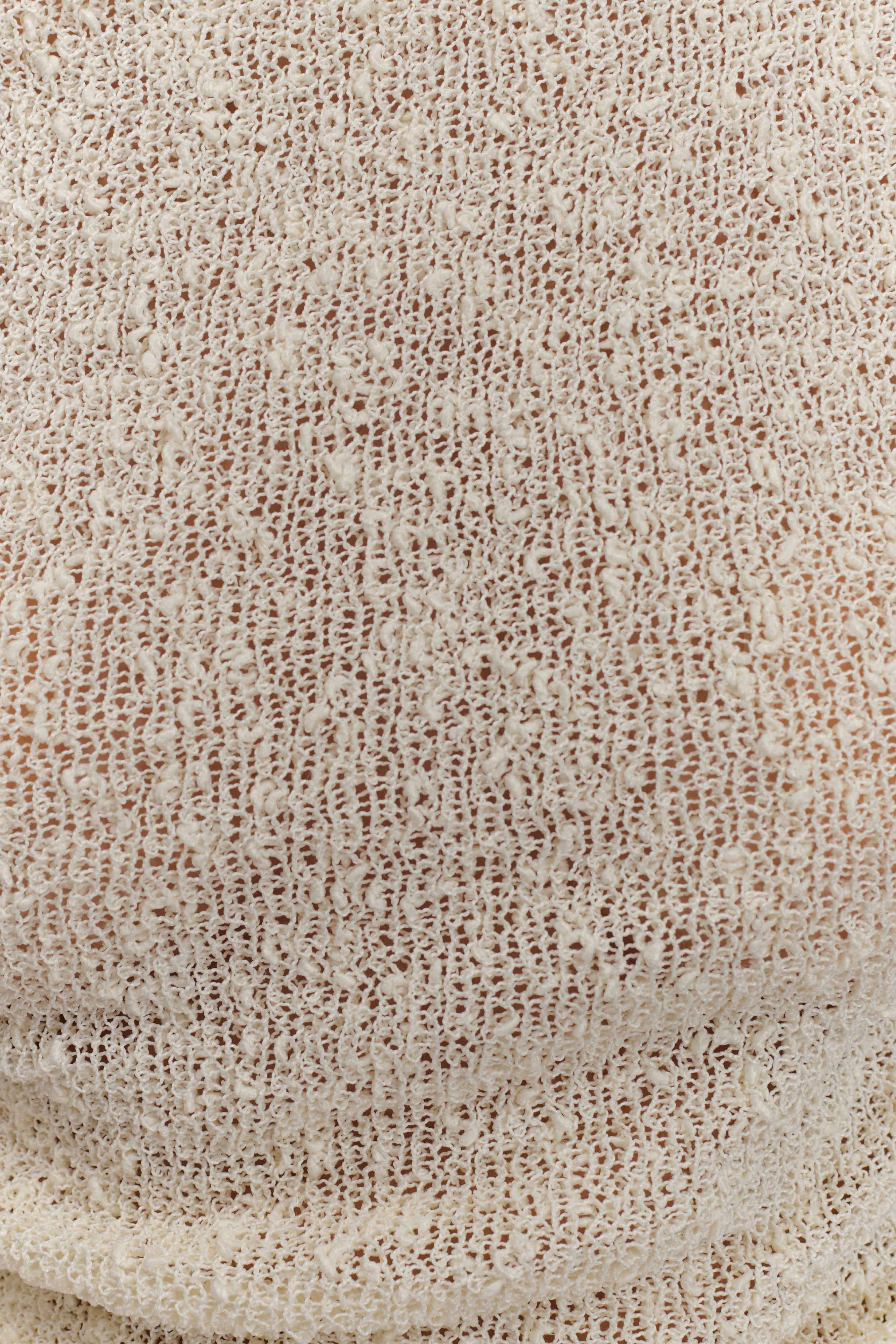 Chloe Off Shoulder Boucle Knit Top - Ivory、mySite、solidvoid