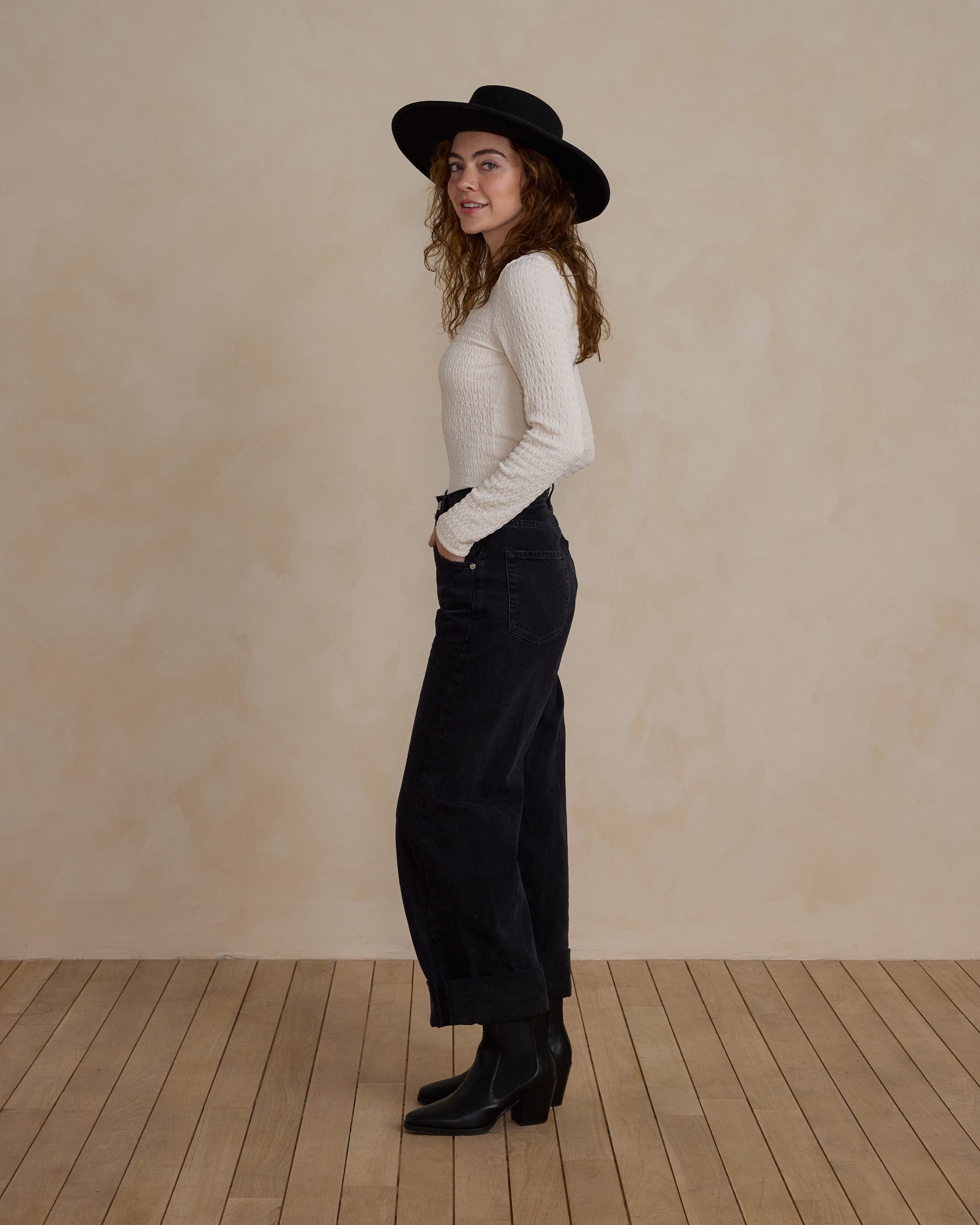  Textured Long Sleeve Tee | Ivory、mySite、layawaytickets