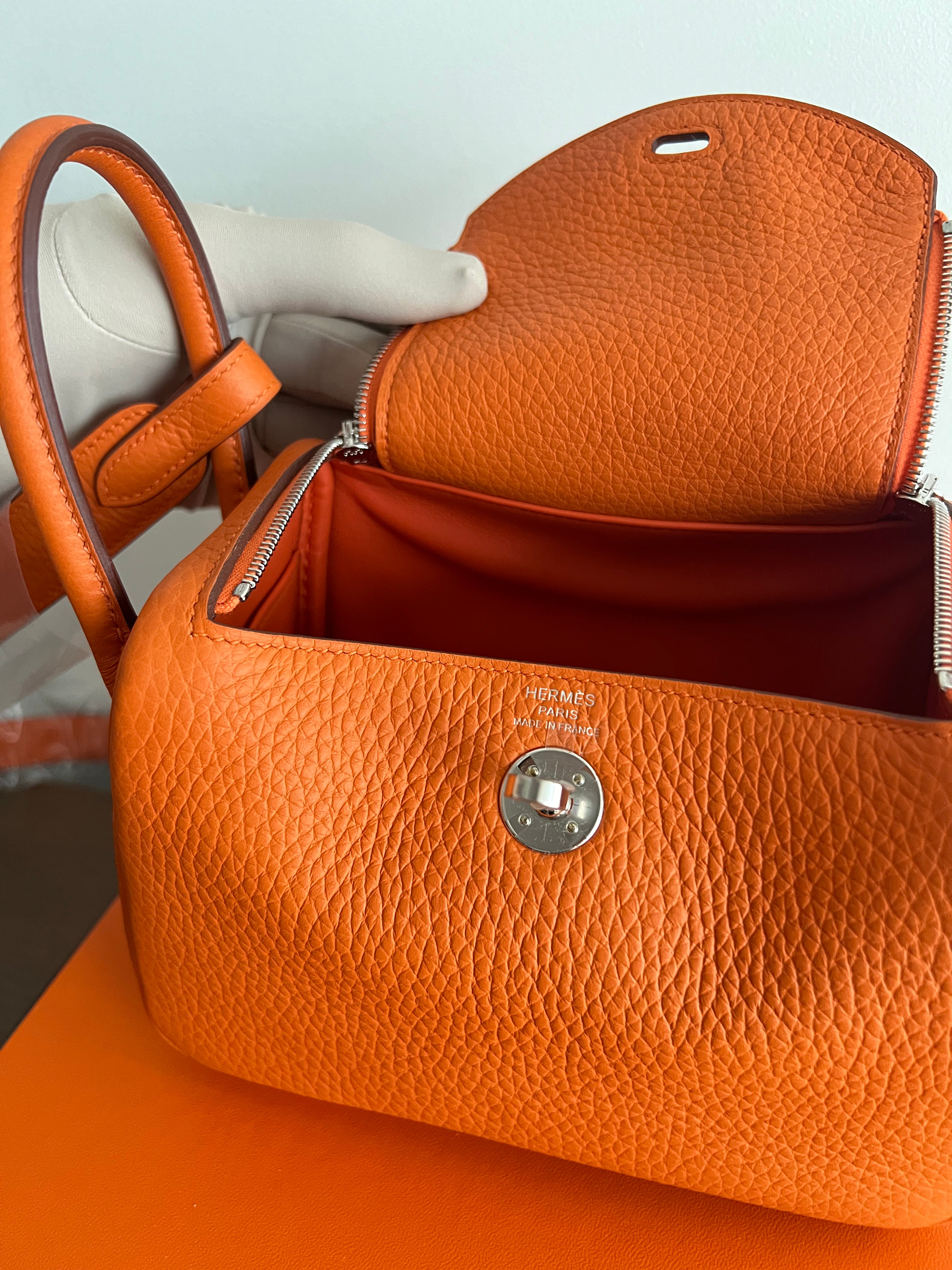 Hermès Mini Lindy Orange Clemence PHW、mySite、garminoutage.com