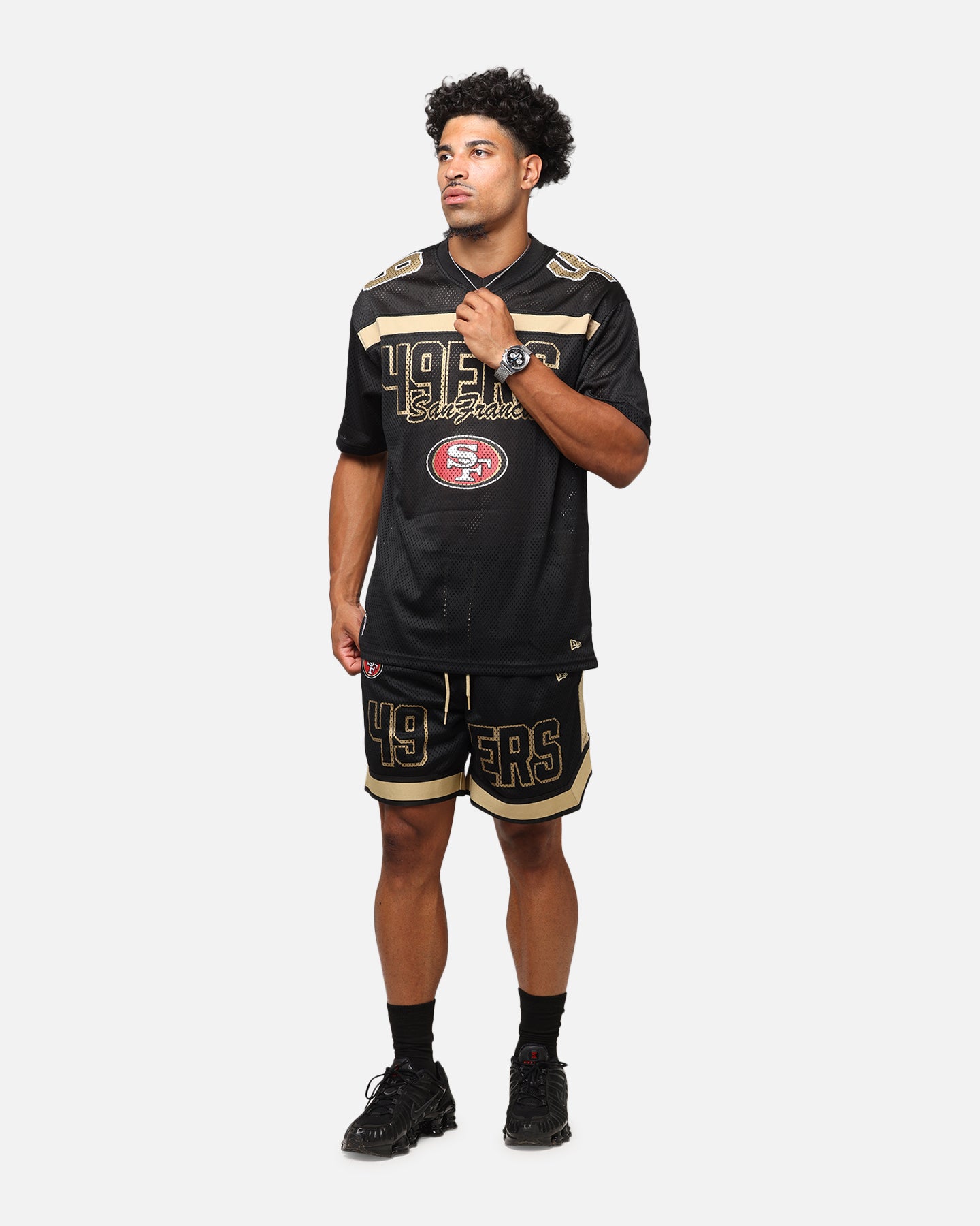 New Era San Francisco 49ers NFL Graphic Shorts Black、mySite、zt4zffjzw