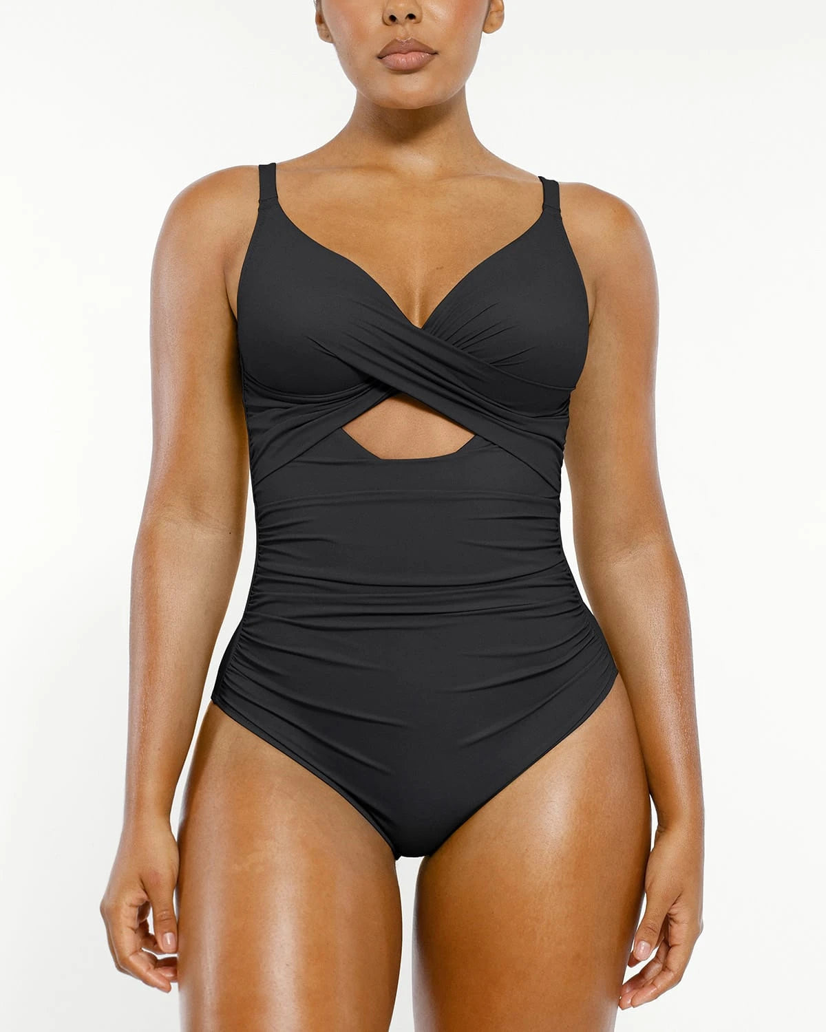 Smart Sculpt Ribbed Cutout-Front Shaping Swimsuit、mySite、bengalsvssteelers