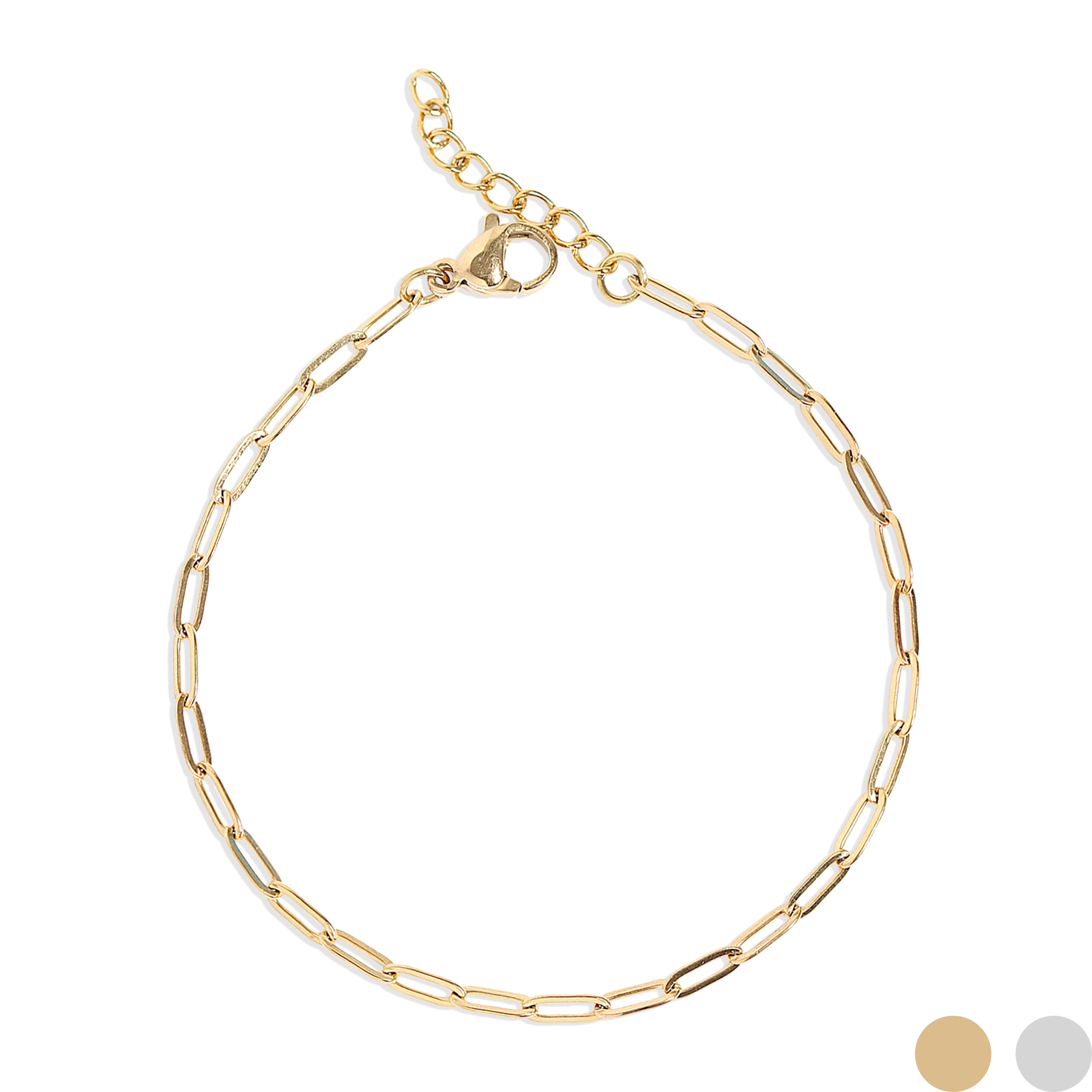 18K Gold PVD Stainless Steel Paperclip Chain Bracelet / BRJ1001、mySite、dreamappss