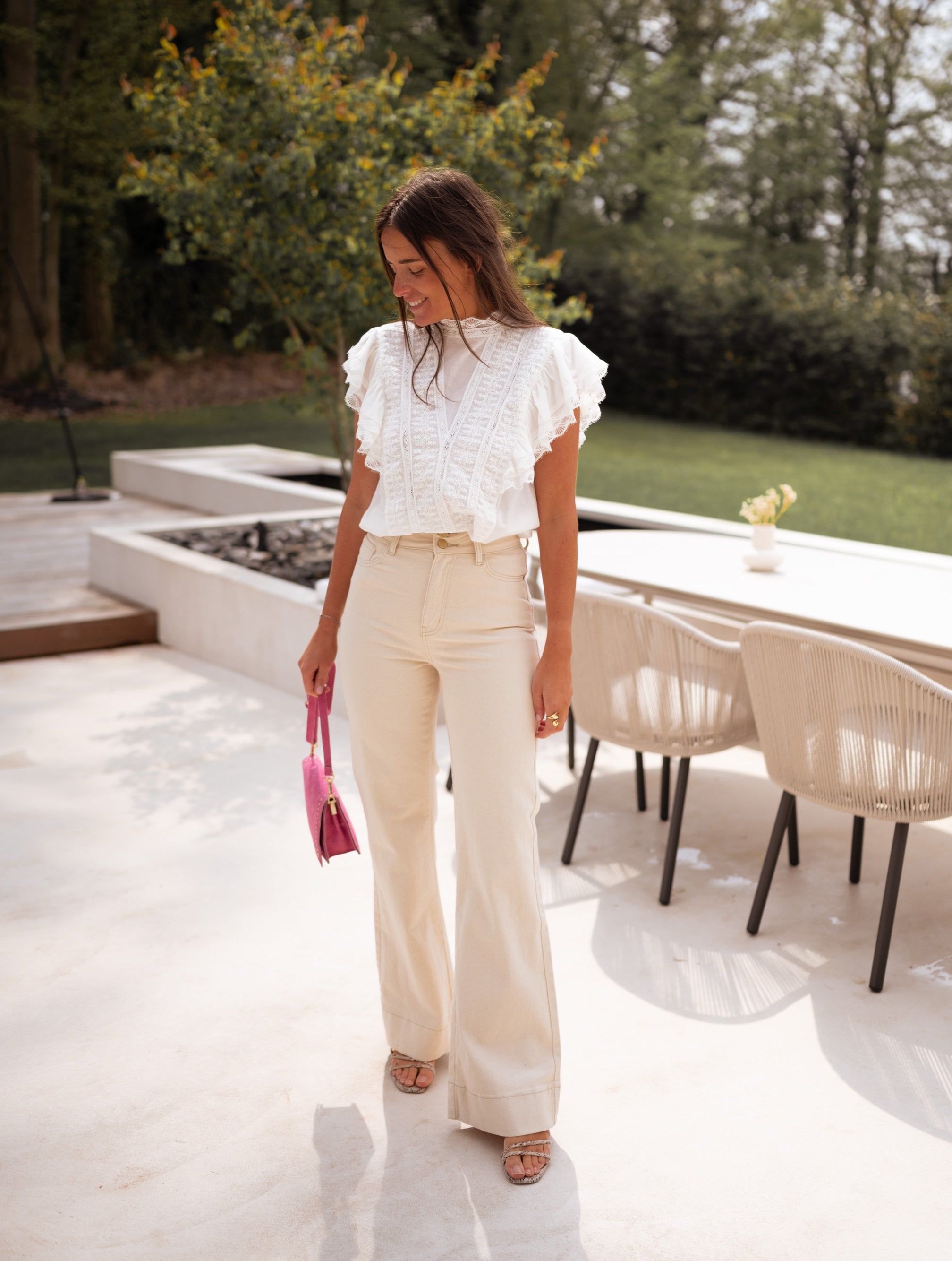 White pleated skirt