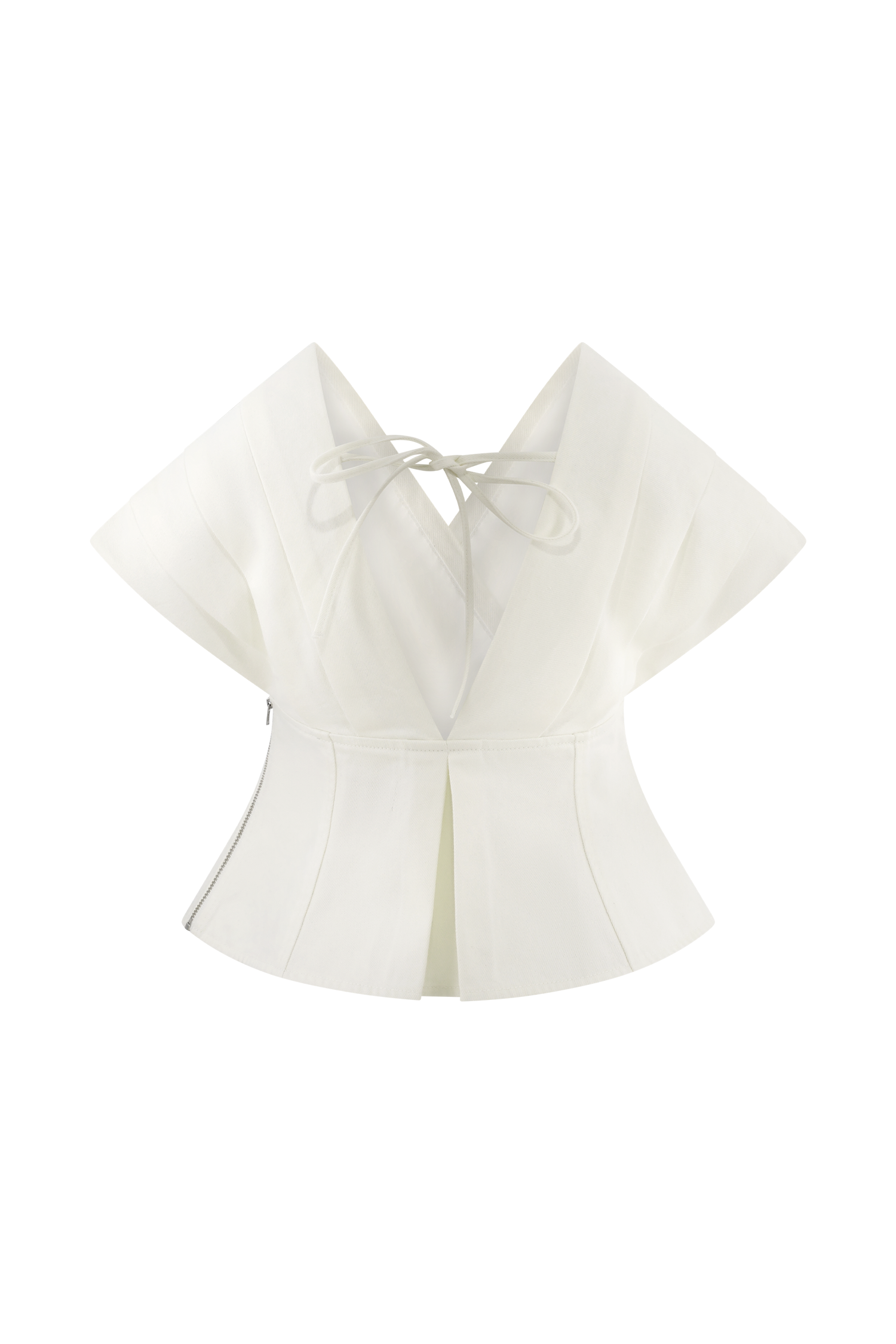 Rayne Off Shoulder Denim Top - White、mySite、solidvoid