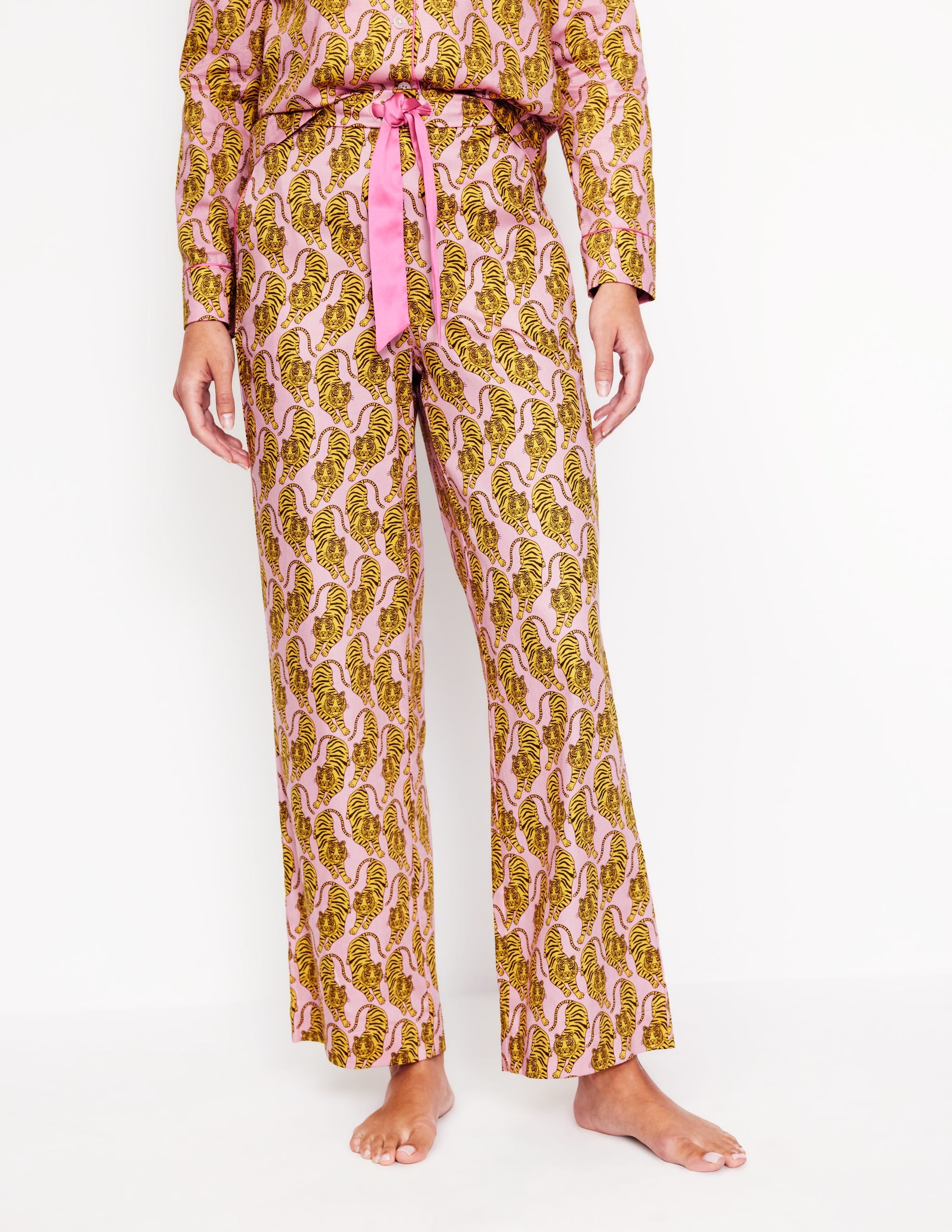  Cotton Sateen Pyjama Trousers-Ceylon Yellow, Tiger、mySite、ashleygrahame