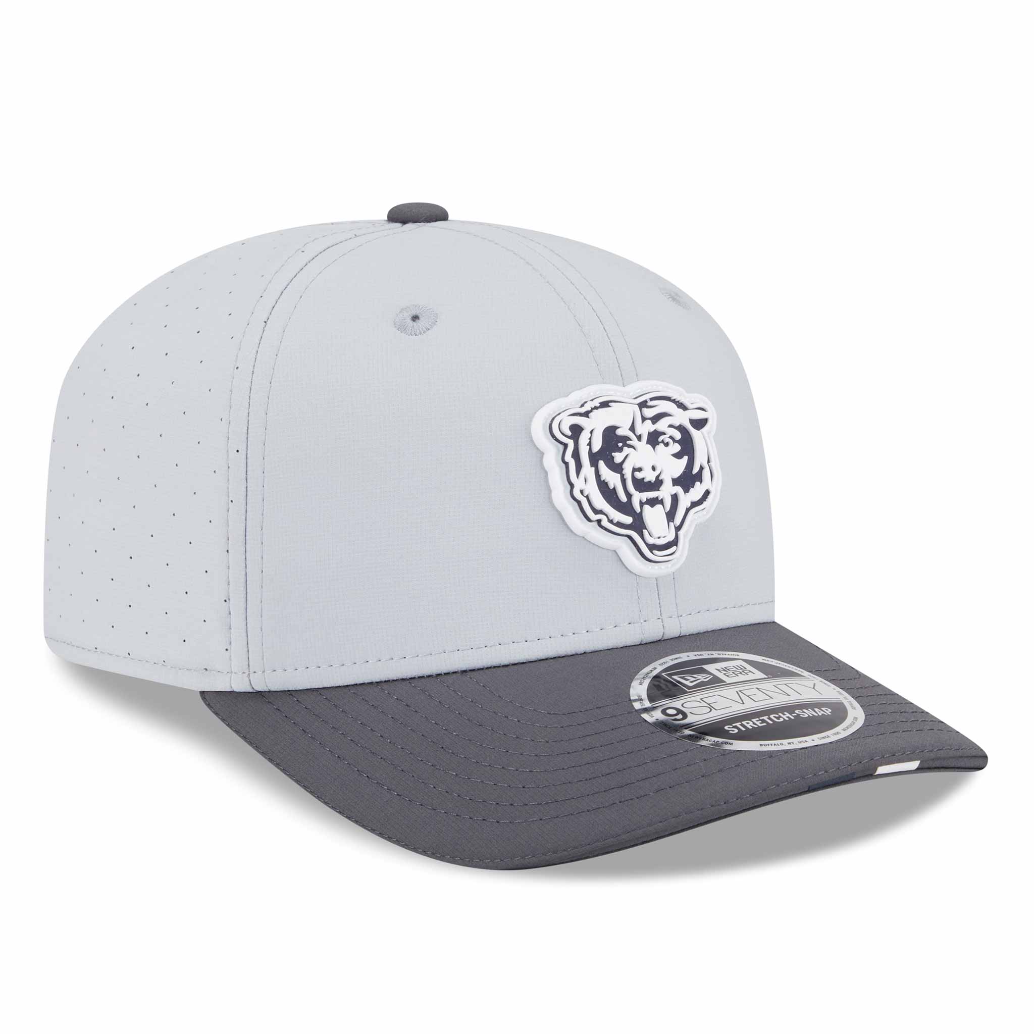 Chicago Bears New Era Training Camp Grey Bears Head 9SEVENTY Stretch Snap Adjustable Cap、mySite、vikingsvslions