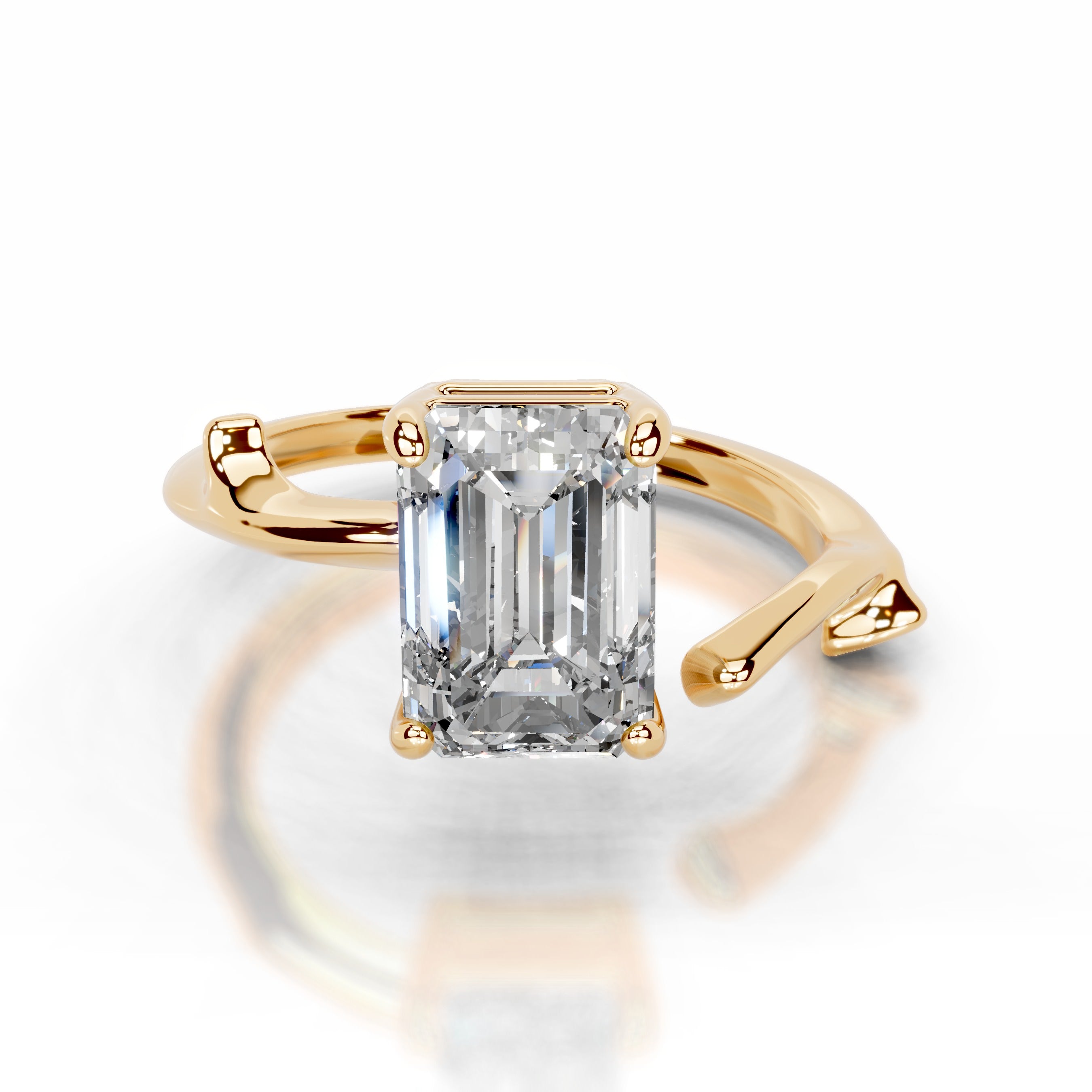 Branching Elegance Lab Grown Diamond Ring - 18K Yellow Gold、mySite、hinf8tx79