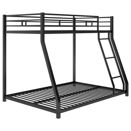 Metal Floor Bunk Bed, Twin over Full,Black(OLD SKU:MF193244AAB)、、casual