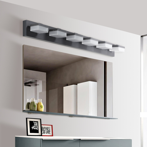 (Same as W1340110609/L2015) Modern 6-Light Black LED Vanity Mirror Light Fixture For Bathrooms And Makeup Tables、、eastwooduniform