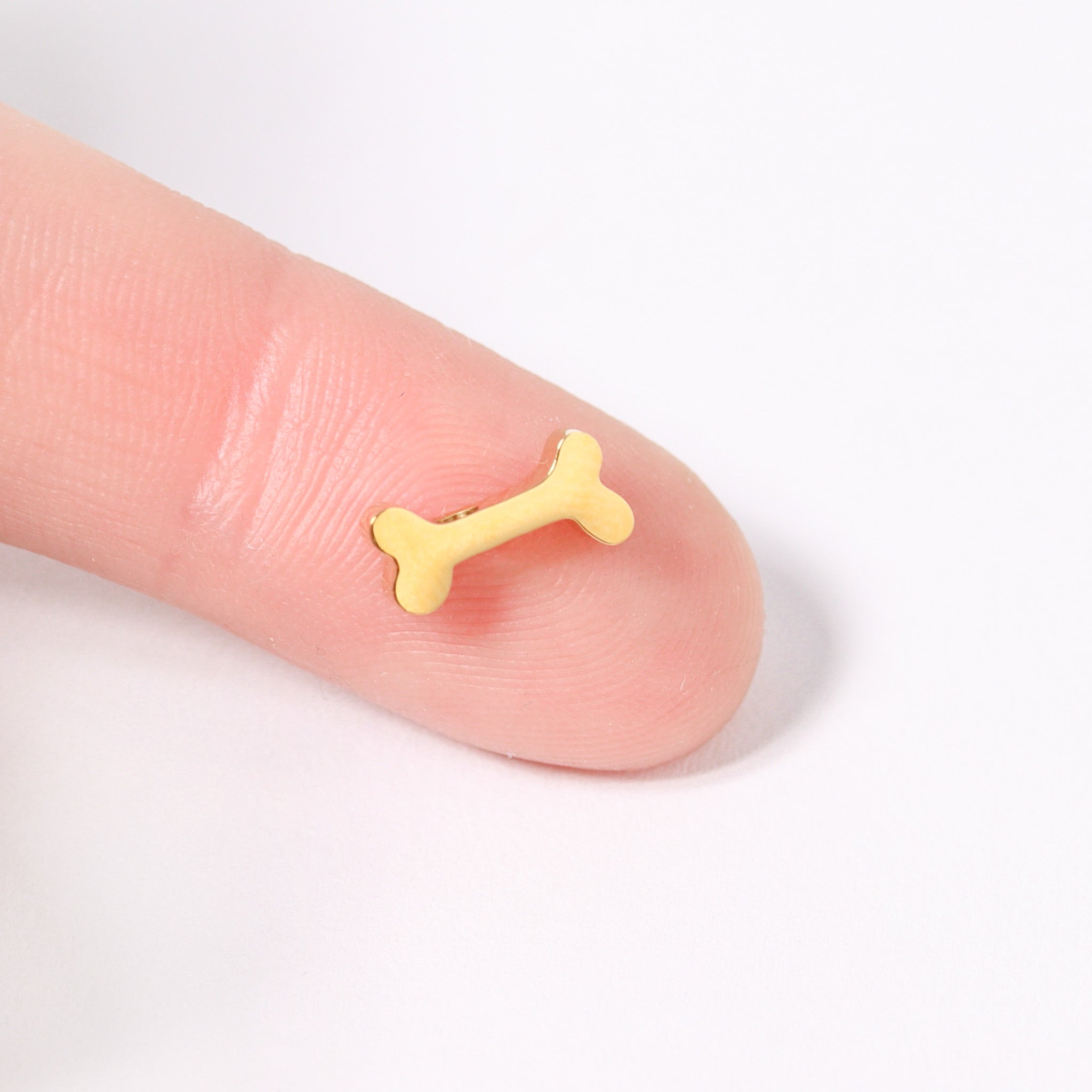 18K Gold PVD Stainless Steel Mini Dog Bone Charm / PDL0150、mySite、dreamappss