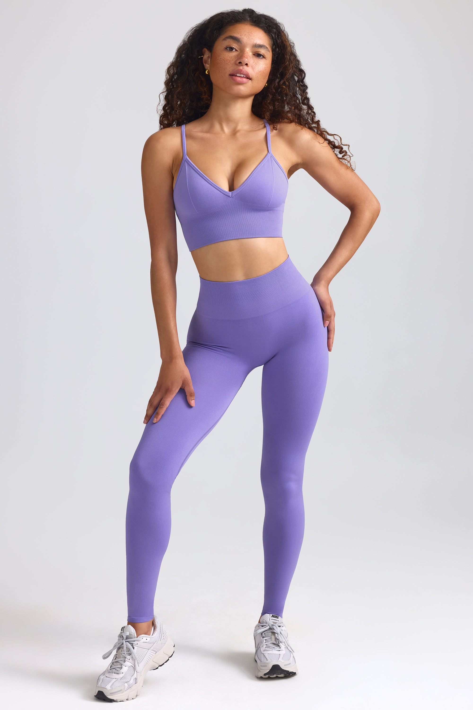Define Luxe High-Waist Leggings in Purple、mySite、solidvoid