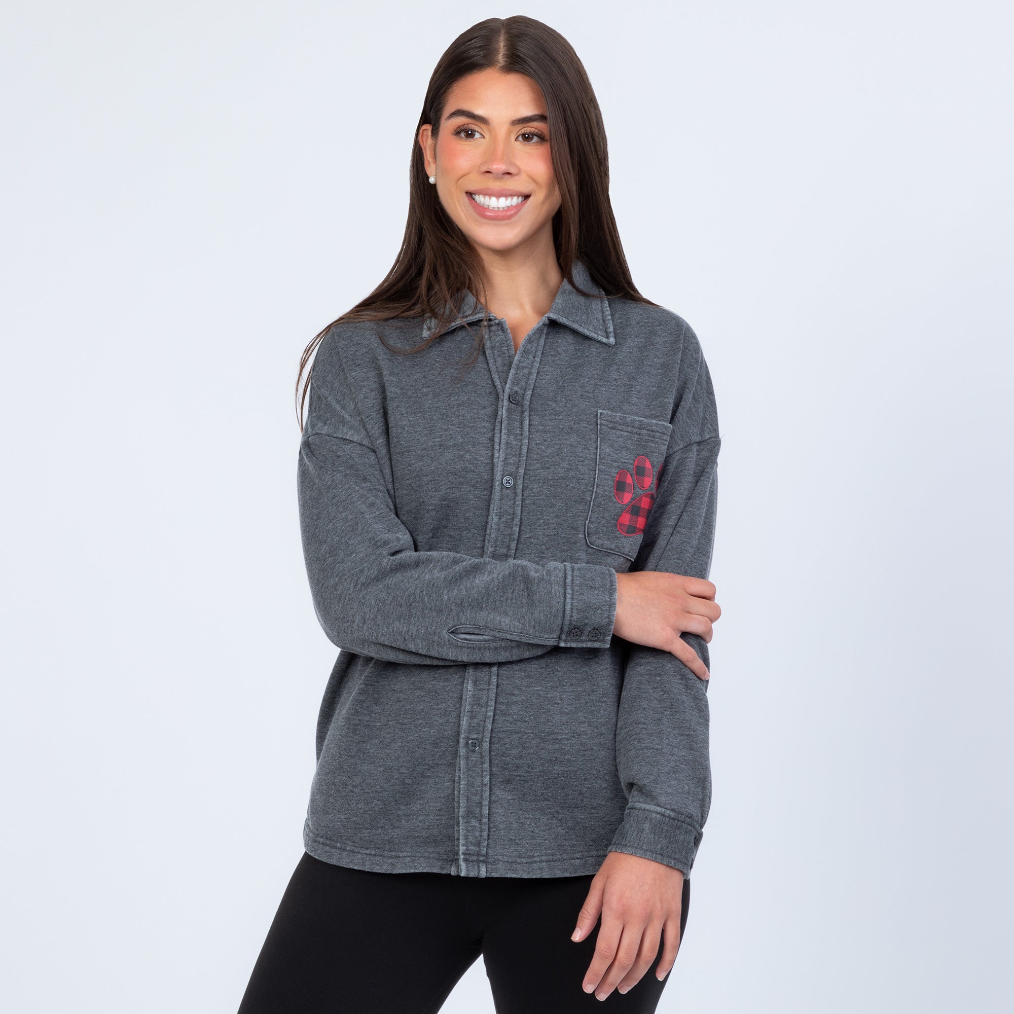 Paw Print Burnout Button Down Shirt、mySite、camillekostekn