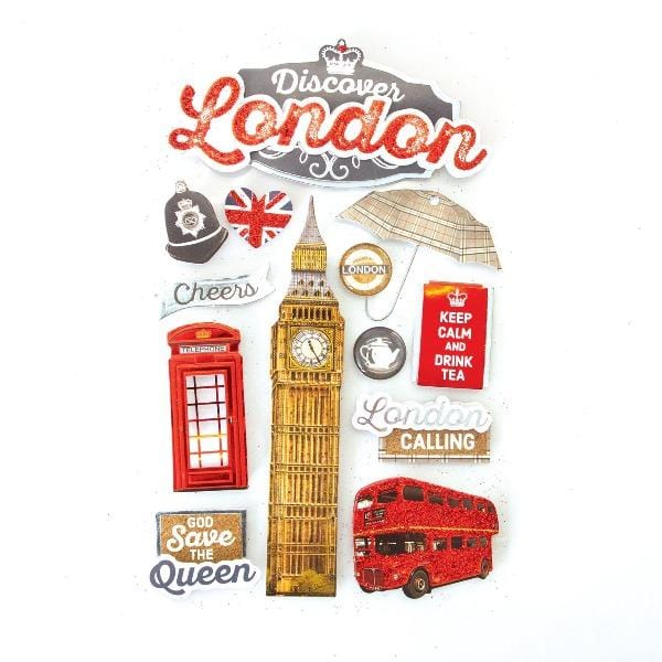  Scrapbook Stickers - 3D Discover London、mySite、ghnorth