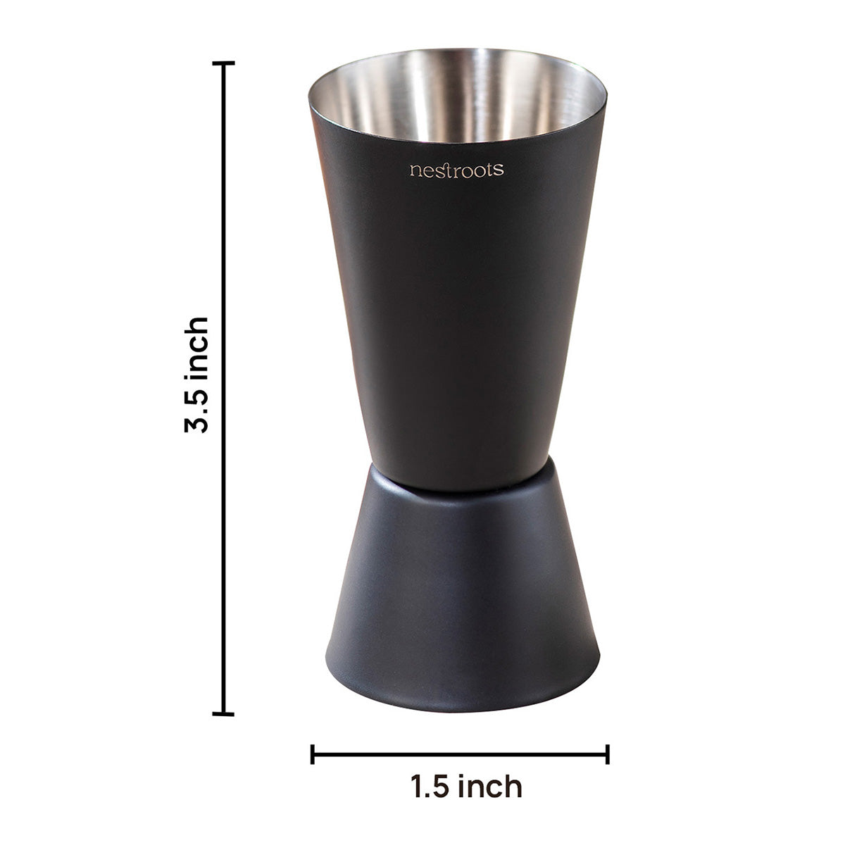 Bar Tools | Stainless Steel Peg Measurer | Dual Sided | Black | 30 & 60 ml、mySite、camillekostekn